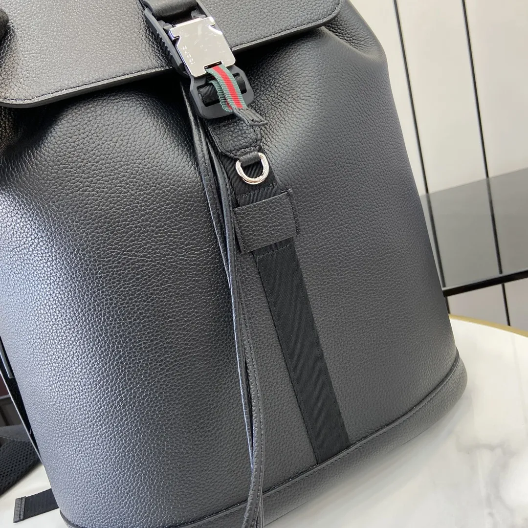 GUCCI Black Large Leather Backpack 816750 - 图片 5