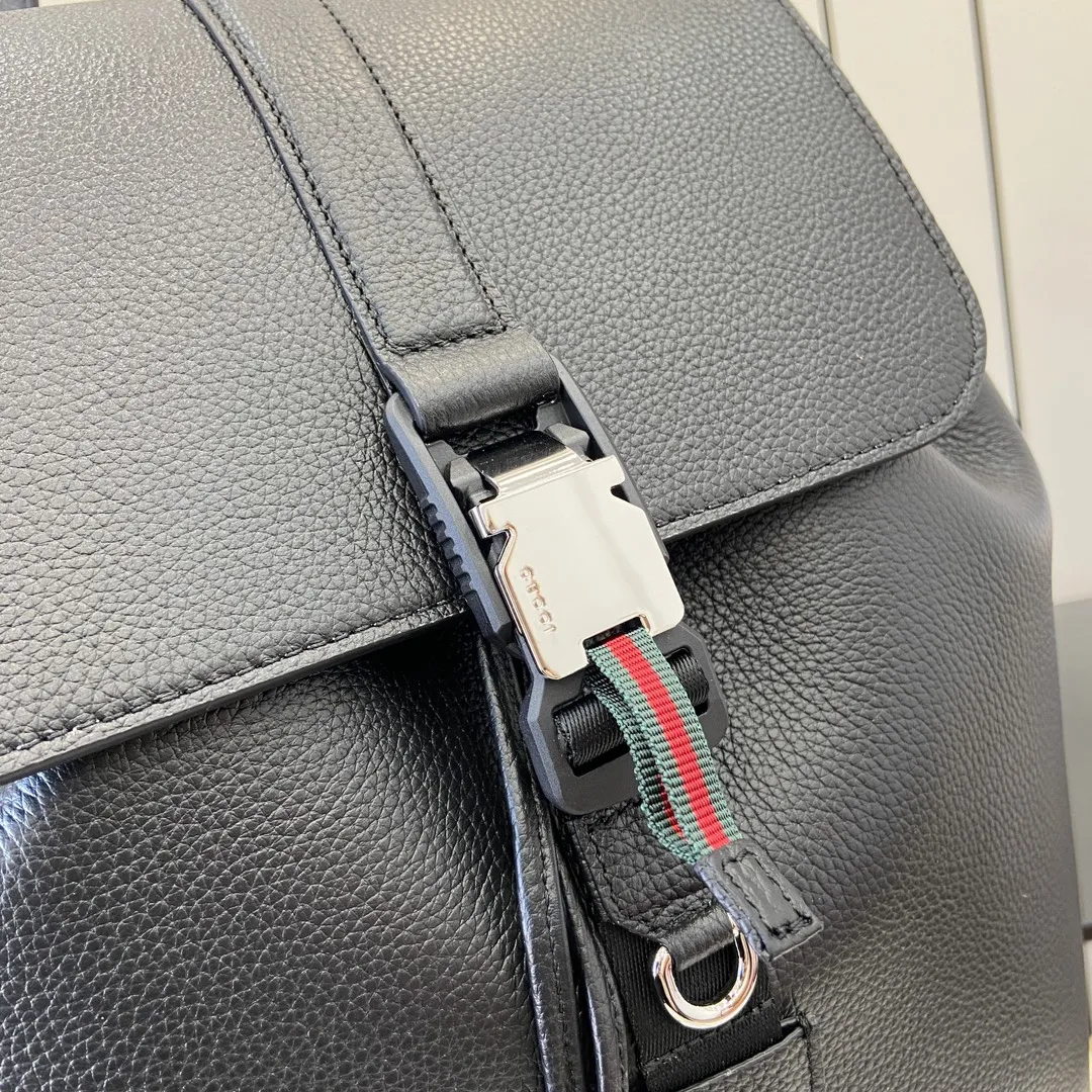 GUCCI Black Large Leather Backpack 816750 - 图片 8