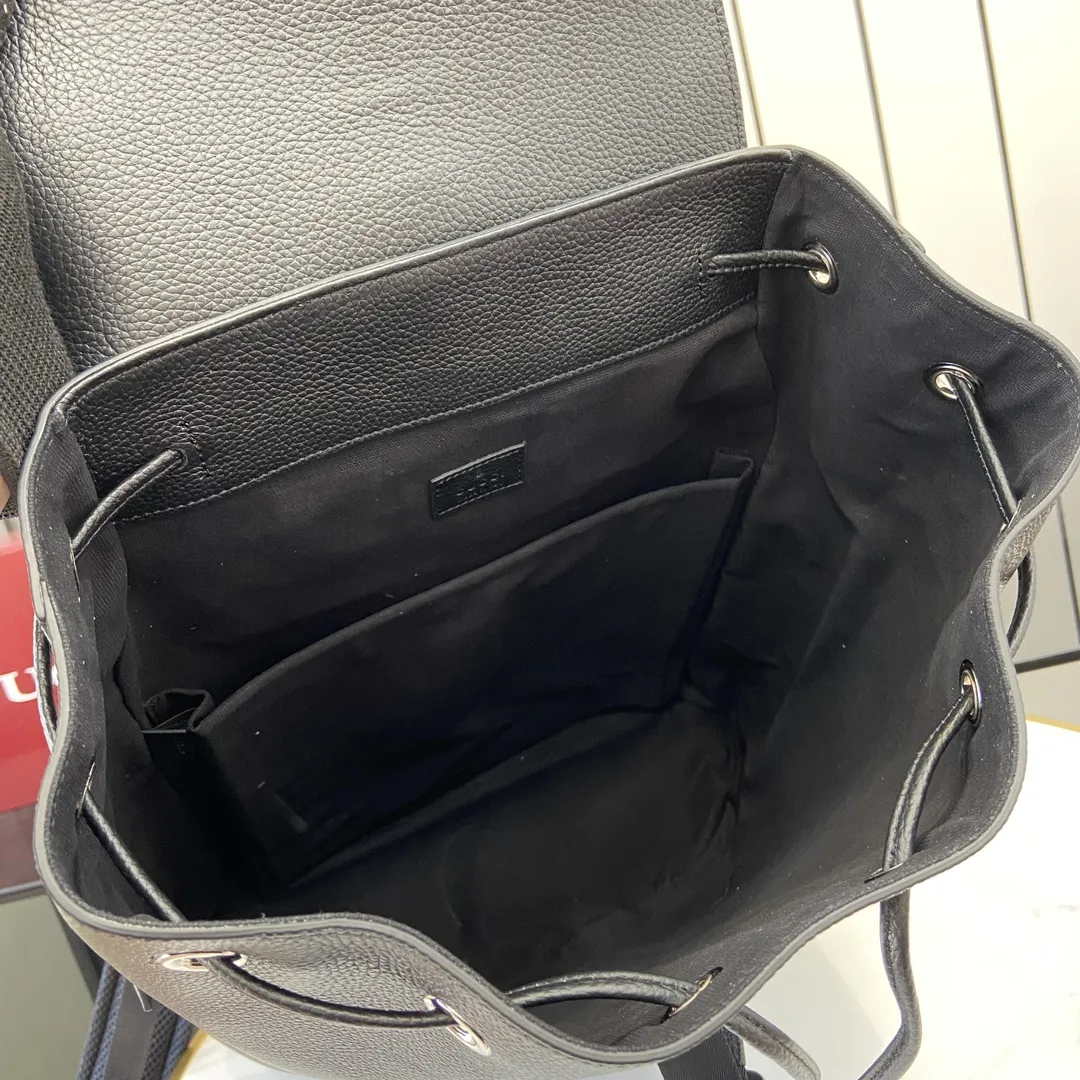 GUCCI Black Large Leather Backpack 816750 - 图片 9
