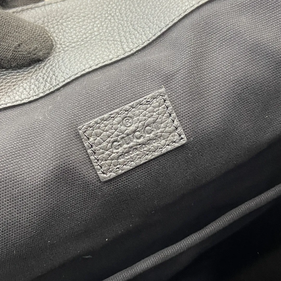 GUCCI Black Large Leather Backpack 816750 - 图片 10