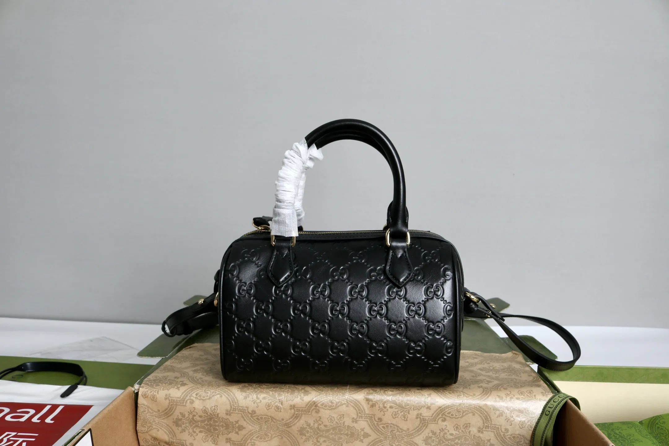 Alternative view of Gucci GG Emblem small boston bag 848889