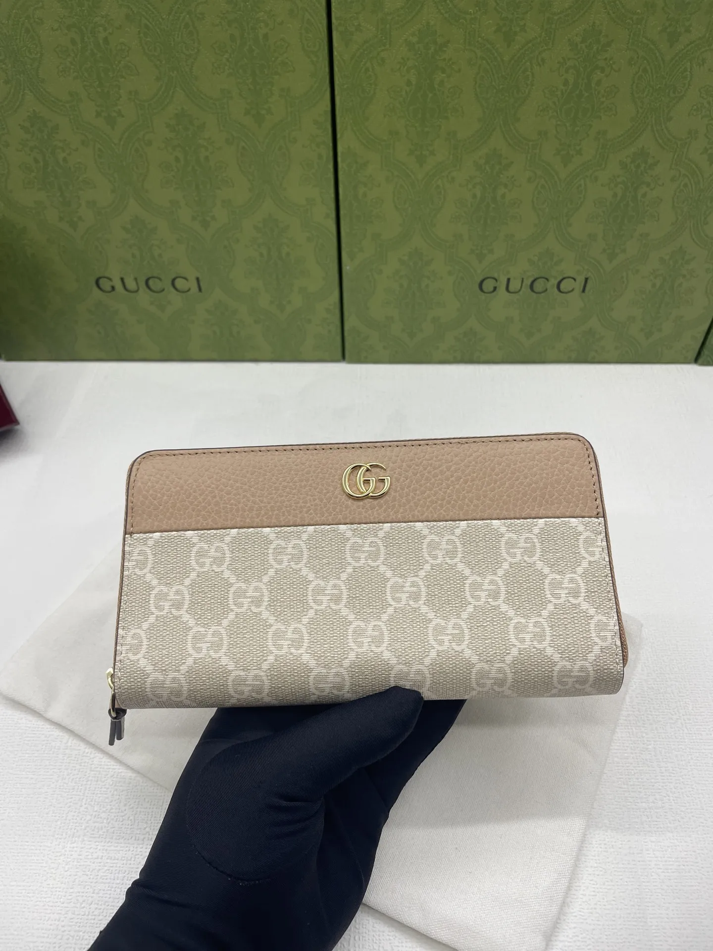 Gucci Bi-color GG Marmont zip around wallet ?456117 - 图片 4