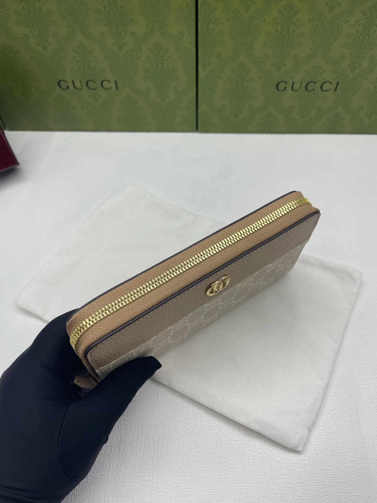 Gucci Bi-color GG Marmont zip around wallet ?456117 - 图片 6