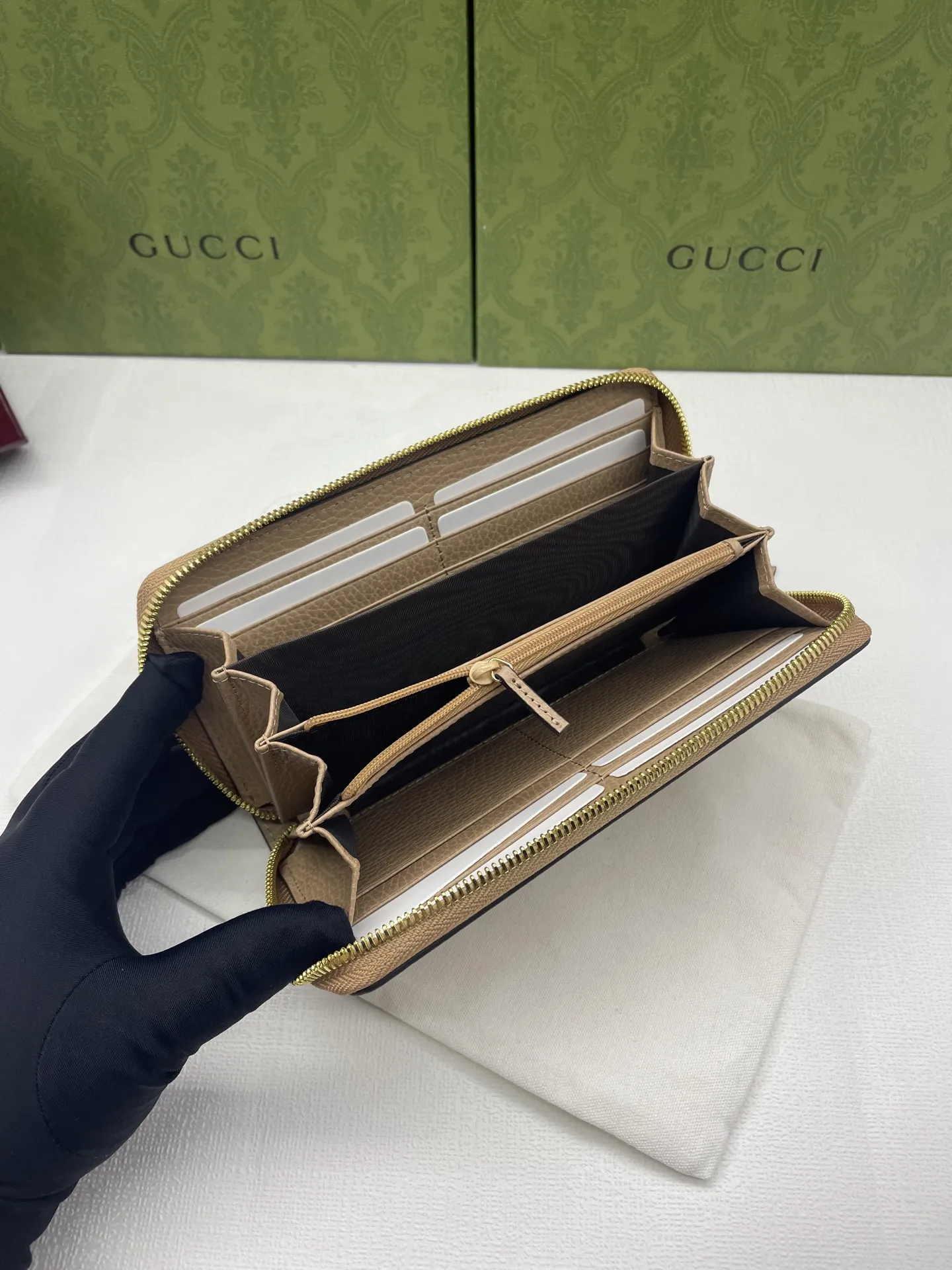 Gucci Bi-color GG Marmont zip around wallet ?456117 - 图片 7