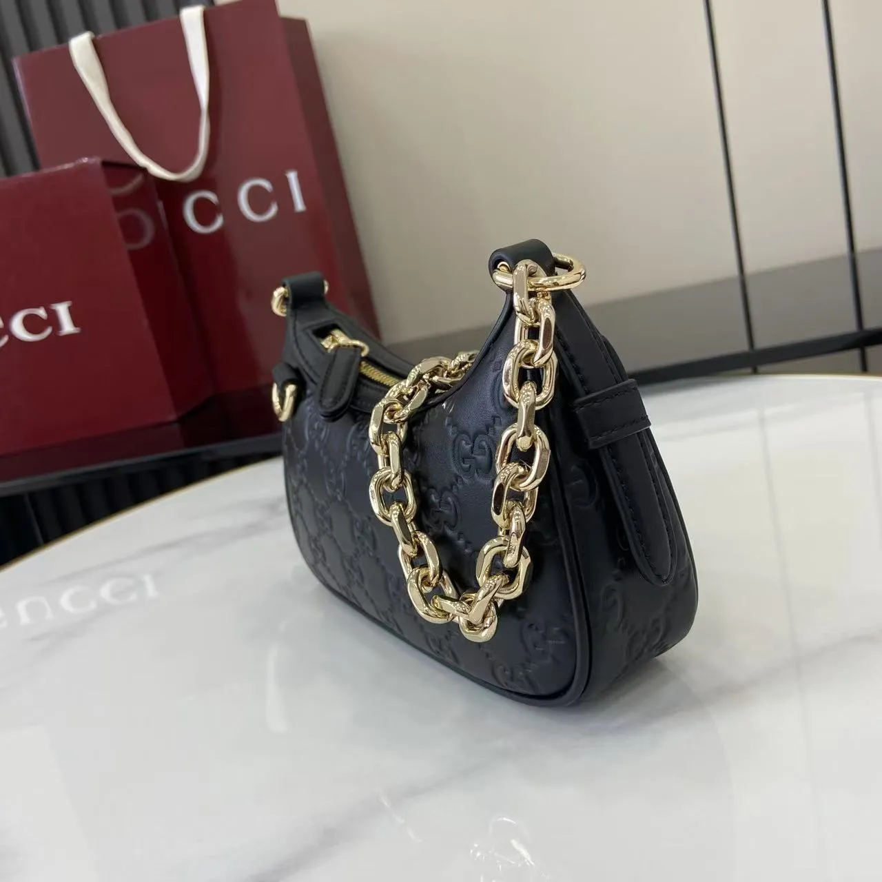 Gucci GG Emblem mini shoulder bag ?847091 - 图片 6