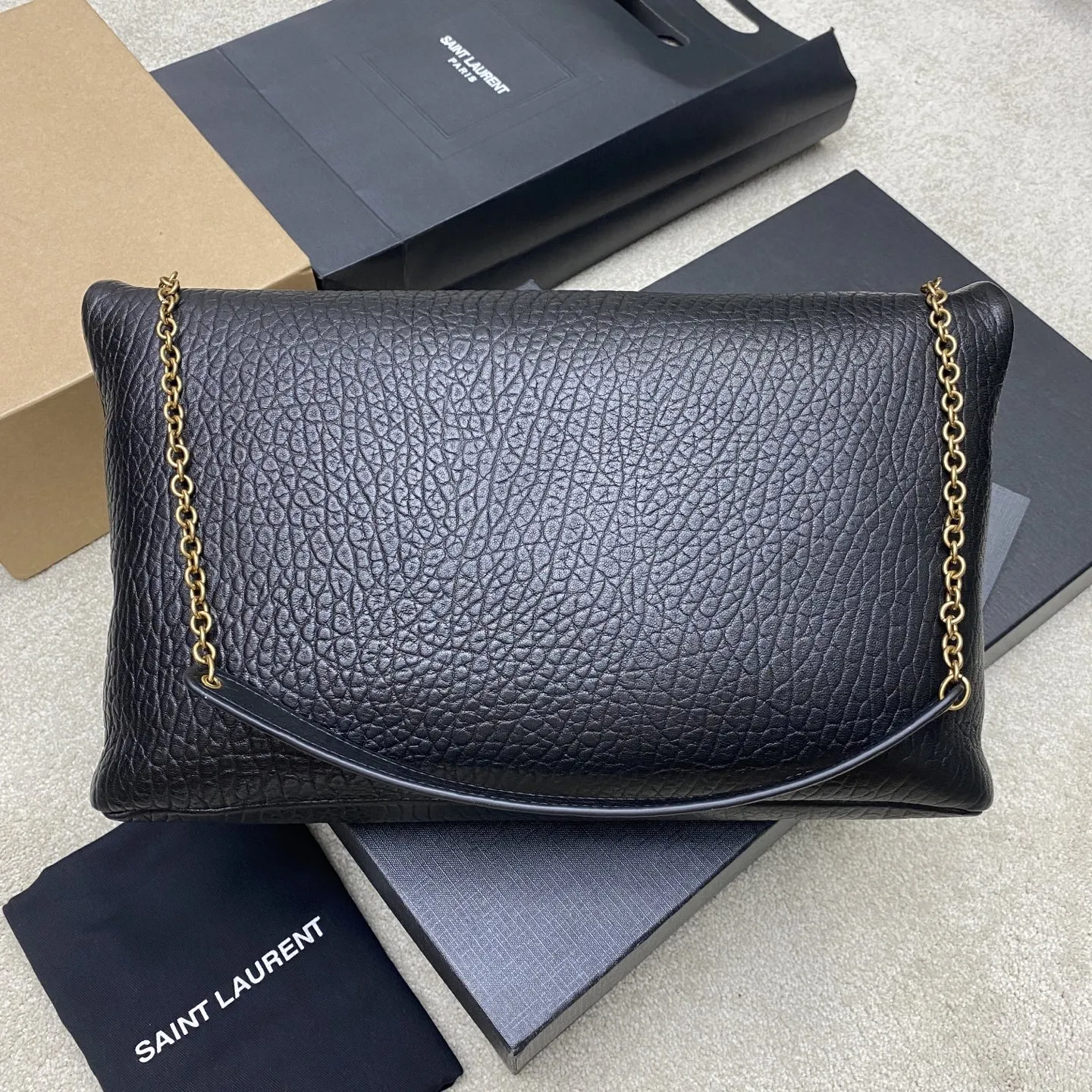 YSL Cassandre XXL Envelope Pouch On Chain In Lambskin 841702 - 图片 3