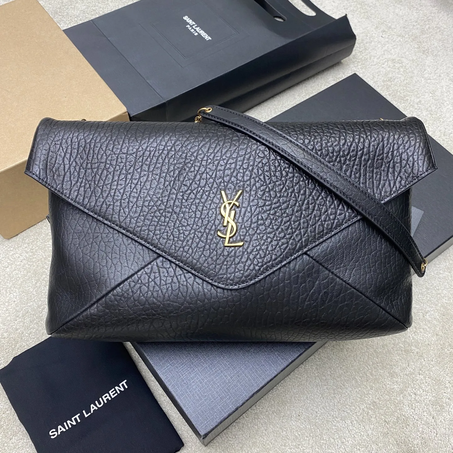 Alternative view of YSL Cassandre XXL Envelope Pouch On Chain In Lambskin 841702