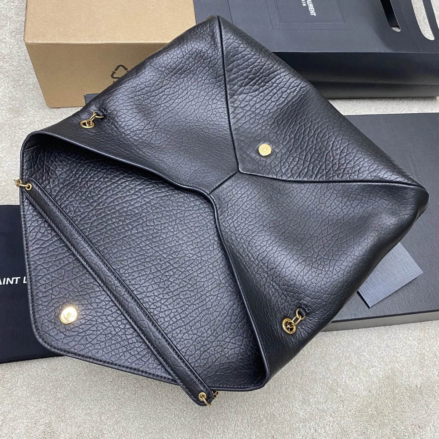 YSL Cassandre XXL Envelope Pouch On Chain In Lambskin 841702 - 图片 8