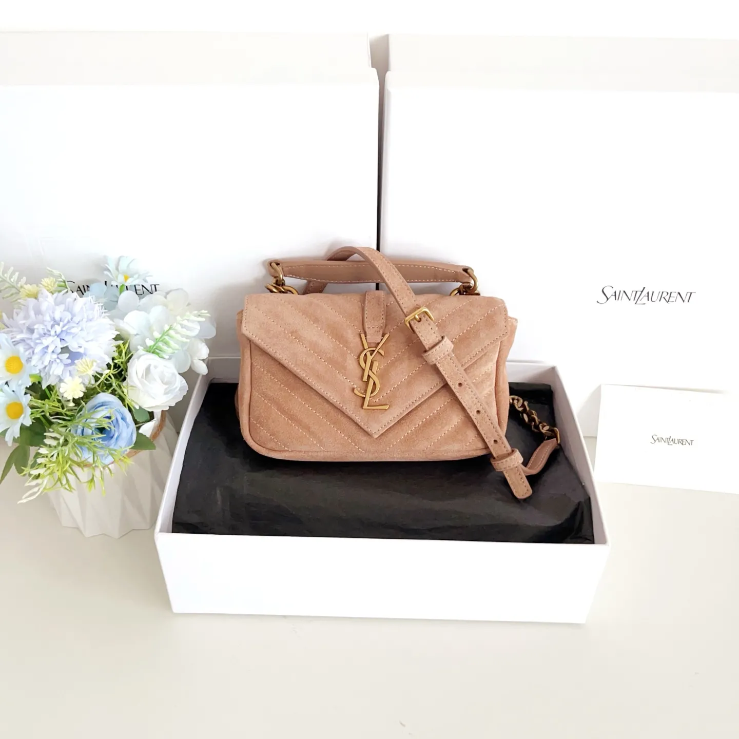 Alternative view of YSL college mini suede cross-body bag 779430
