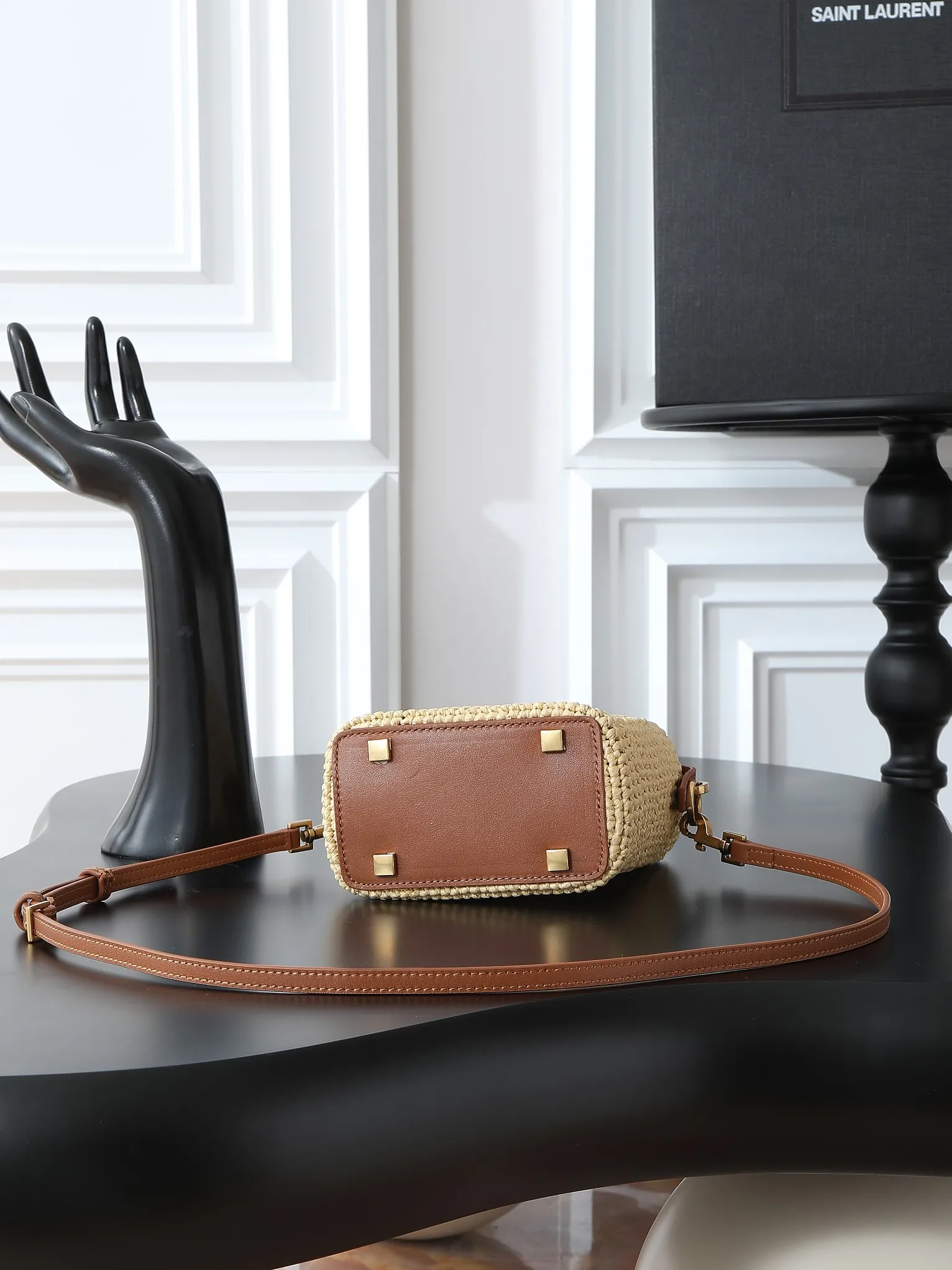 YSL LE 37 mini in raffia 765870 - 图片 8