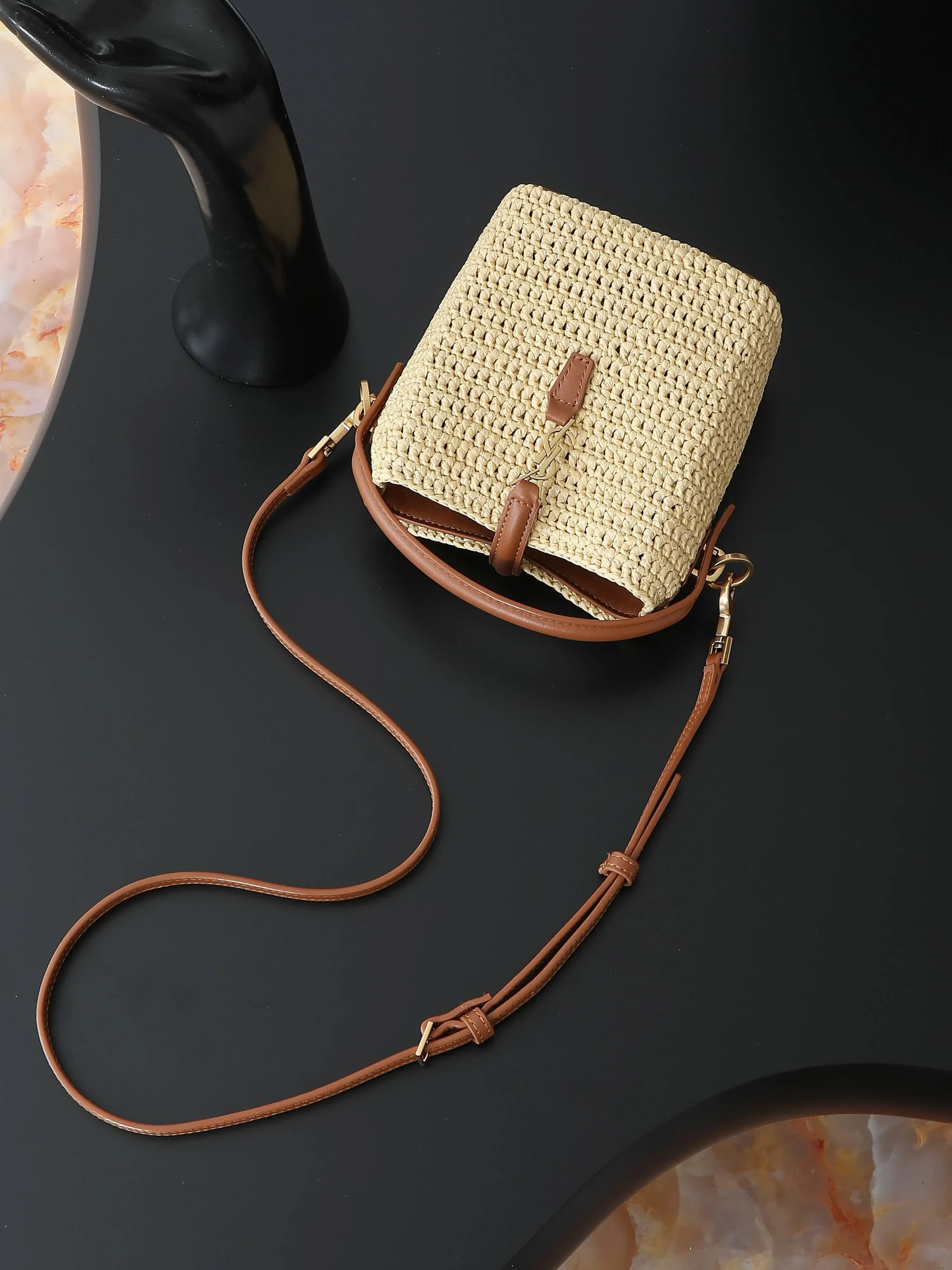 YSL LE 37 mini in raffia 765870 - 图片 10