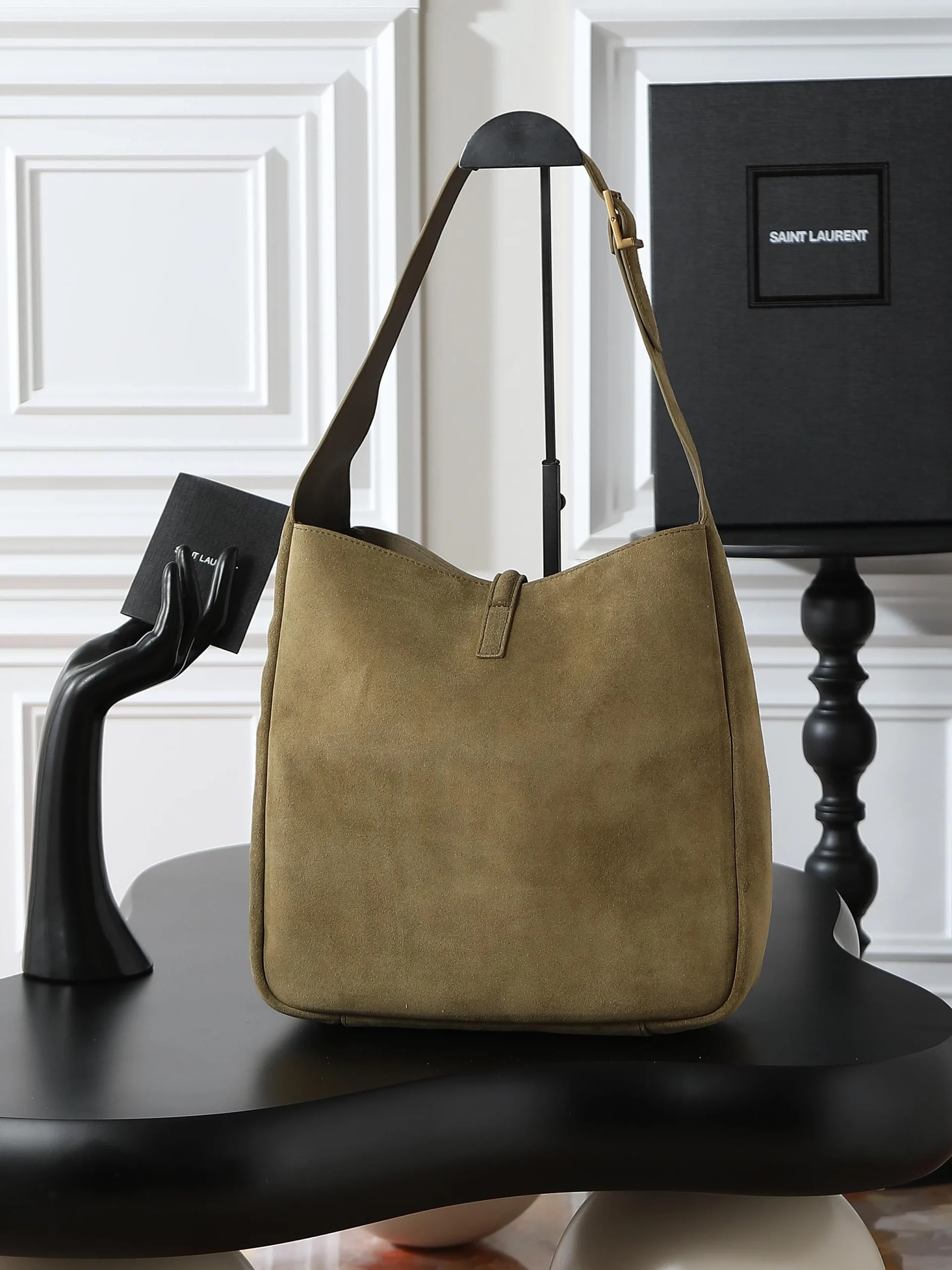 YSL LE 5 à 7 Supple Large in Suede 753837 - Image 4