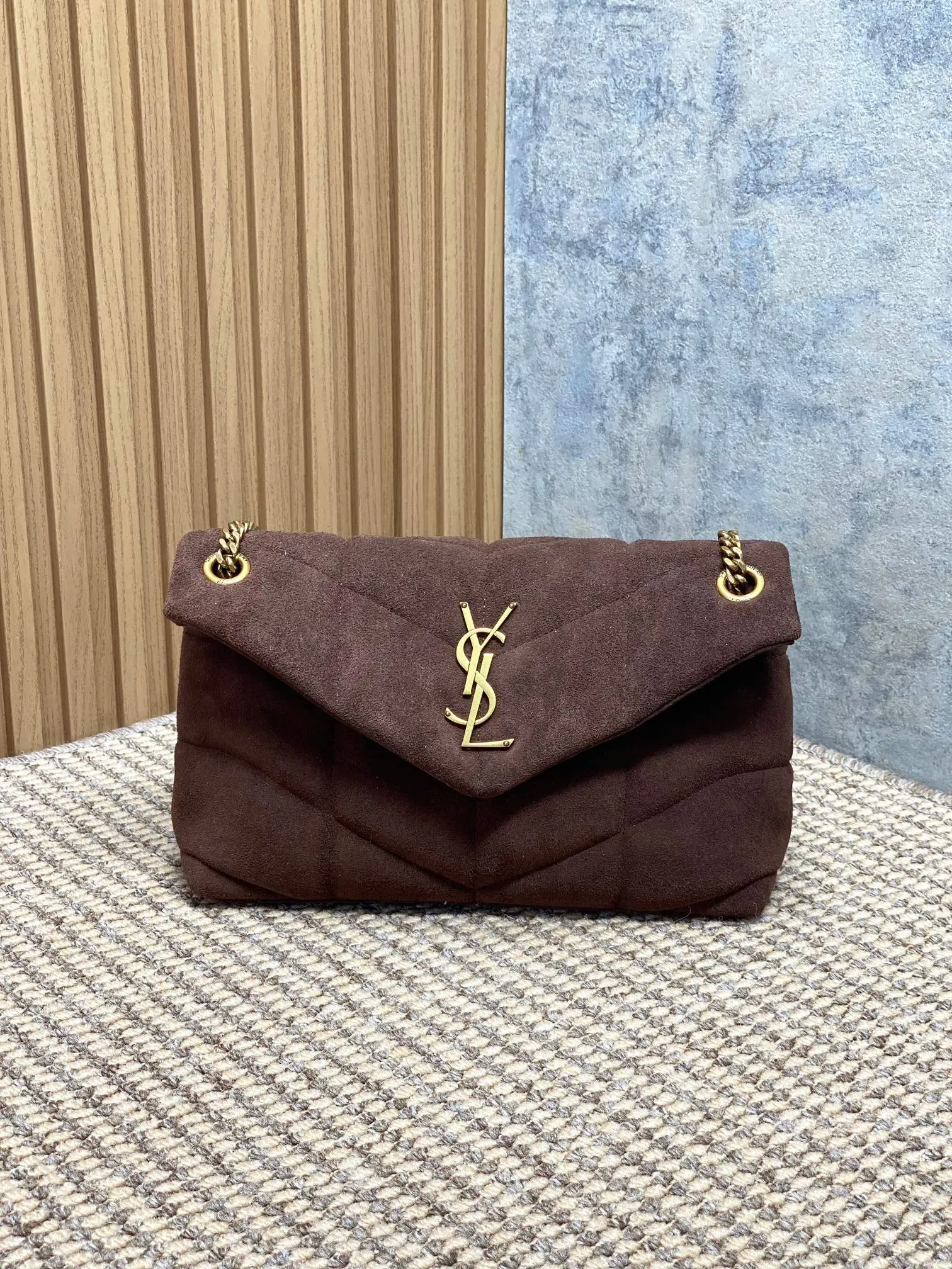 Alternative view of YSL PUFFER MEDIUM in suede 577475