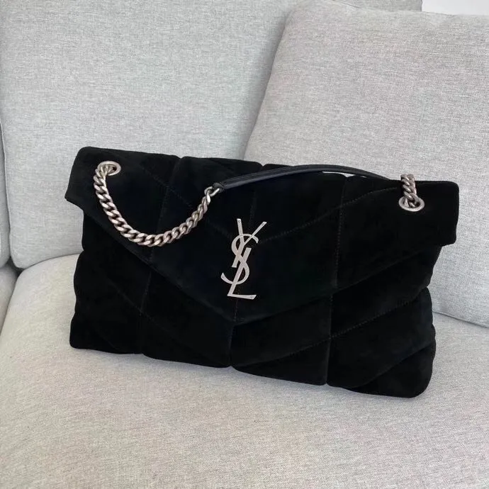 Alternative view of YSL PUFFER MEDIUM in suede 577475