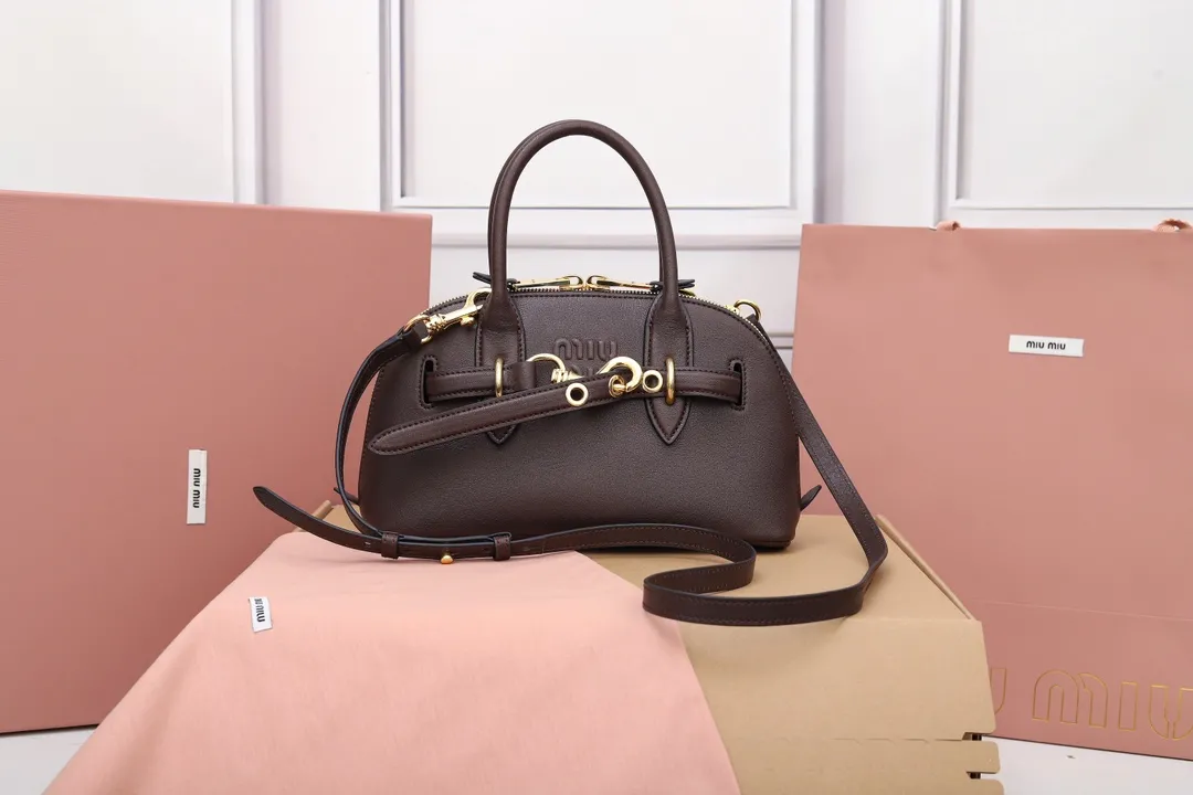 Alternative view of MiuMiu Aventure nappa leather top-handle bag 5BB169