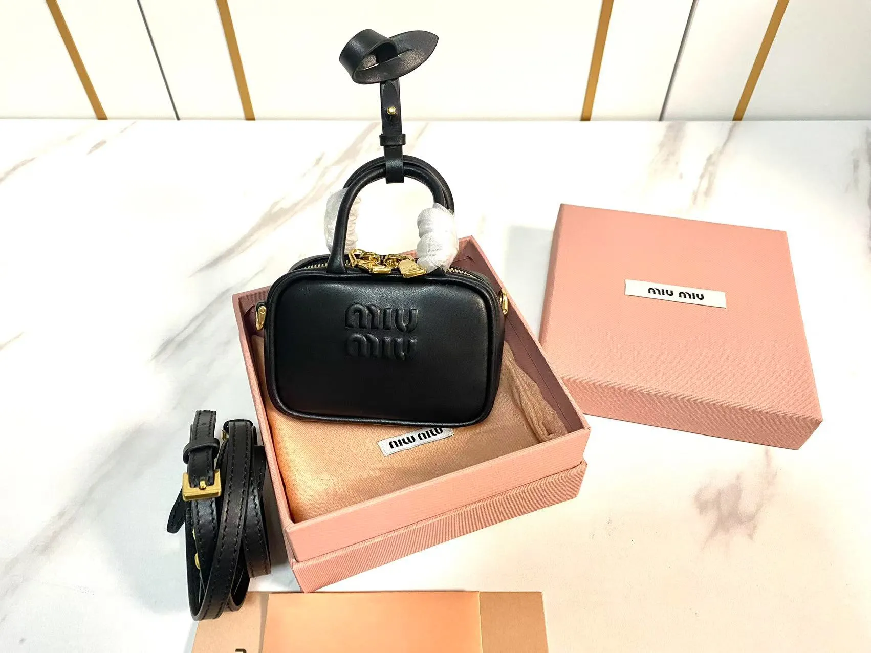 Alternative view of MiuMiu Beau leather micro-bag 5NR036