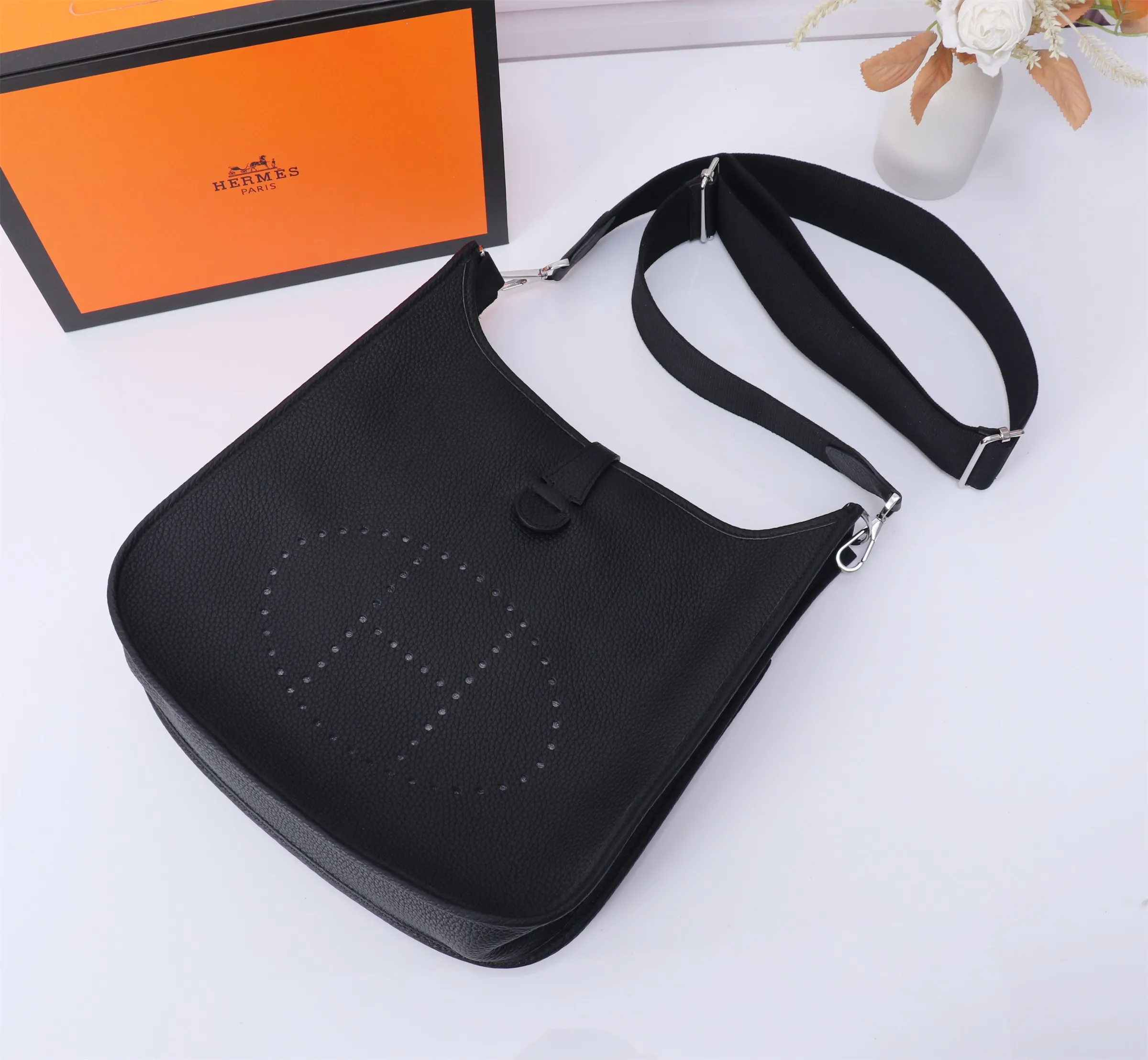 Herm??s Evelyne Sellier TPM Black Epsom Palladium Hardware - 图片 6