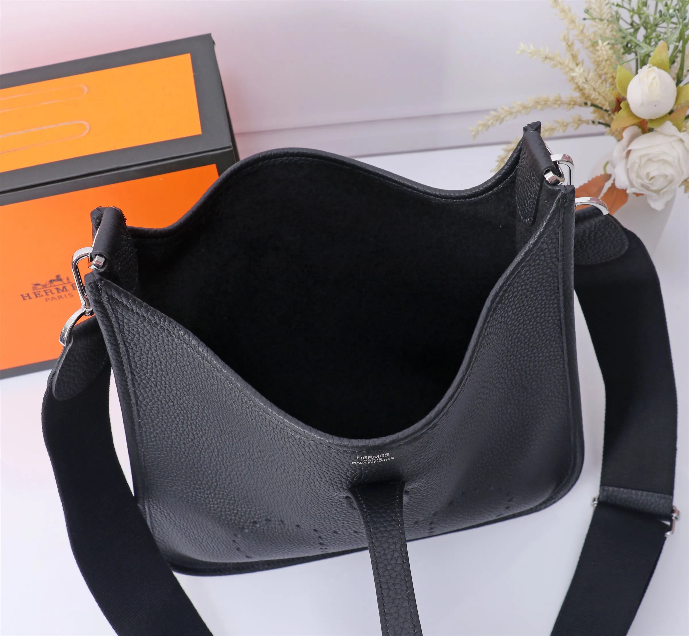 Herm??s Evelyne Sellier TPM Black Epsom Palladium Hardware - 图片 9