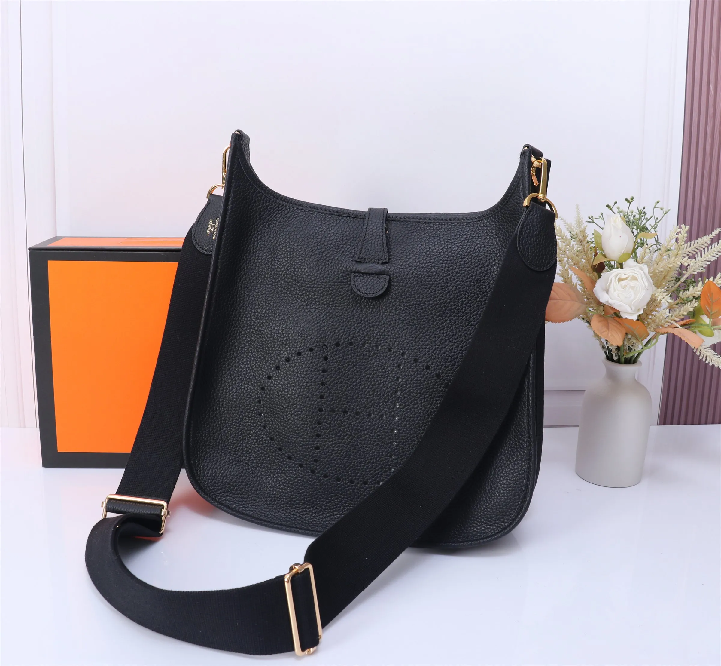 Herm??s Evelyne TPM Black Clemence Gold Hardware - 图片 2