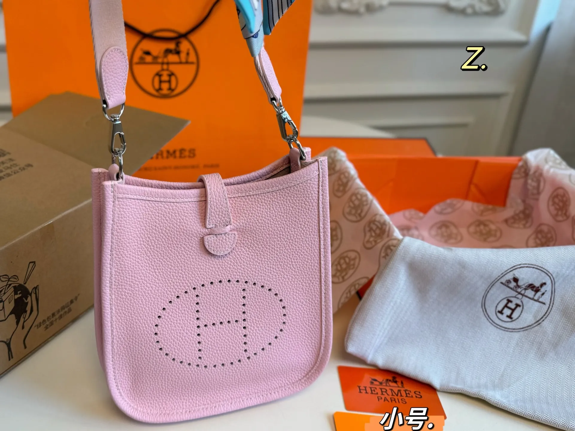 Herm??s Evelyne TPM Mauve Sylvestre Clemence Palladium Hardware - 图片 3