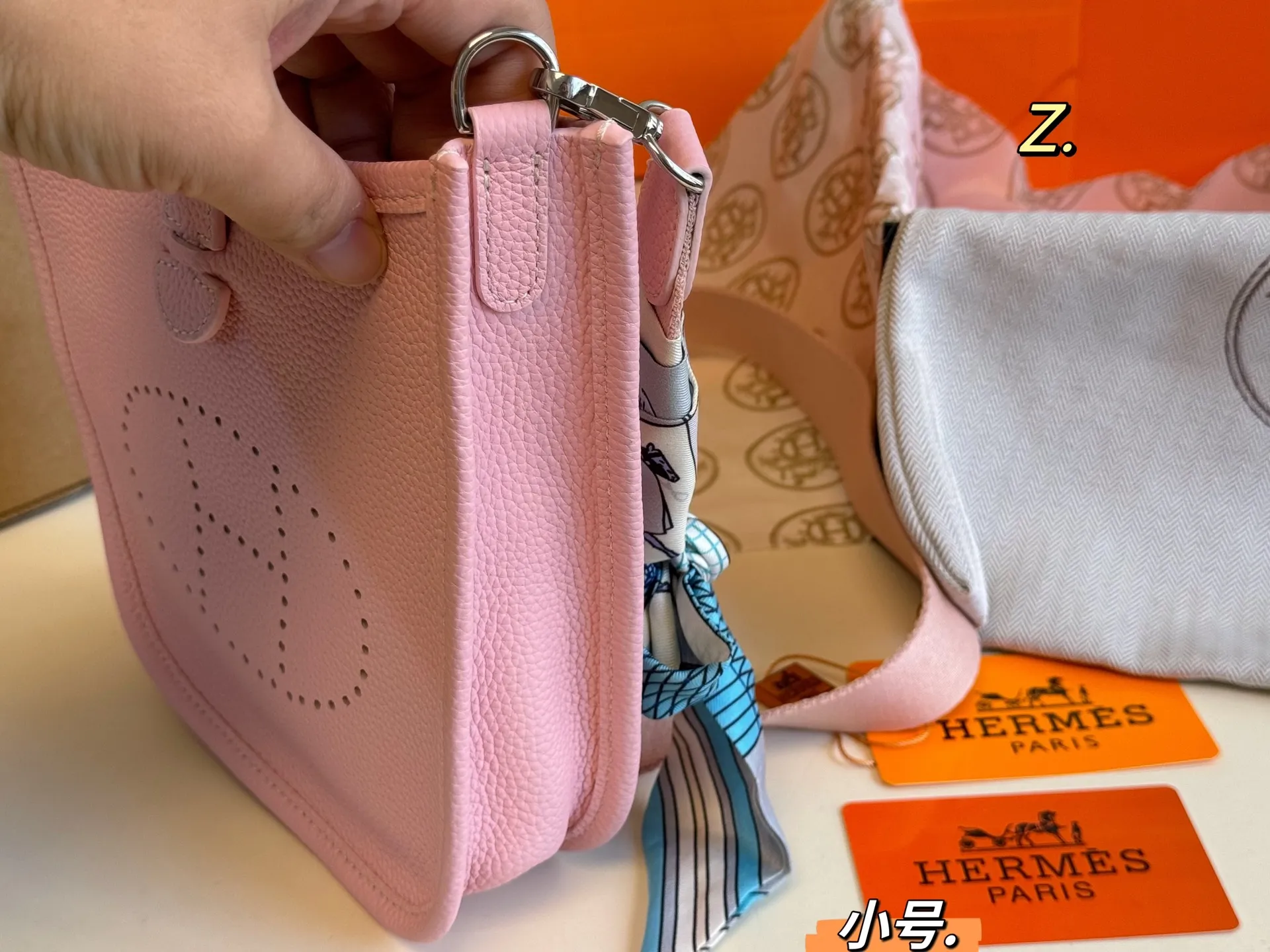 Herm??s Evelyne TPM Mauve Sylvestre Clemence Palladium Hardware - 图片 5