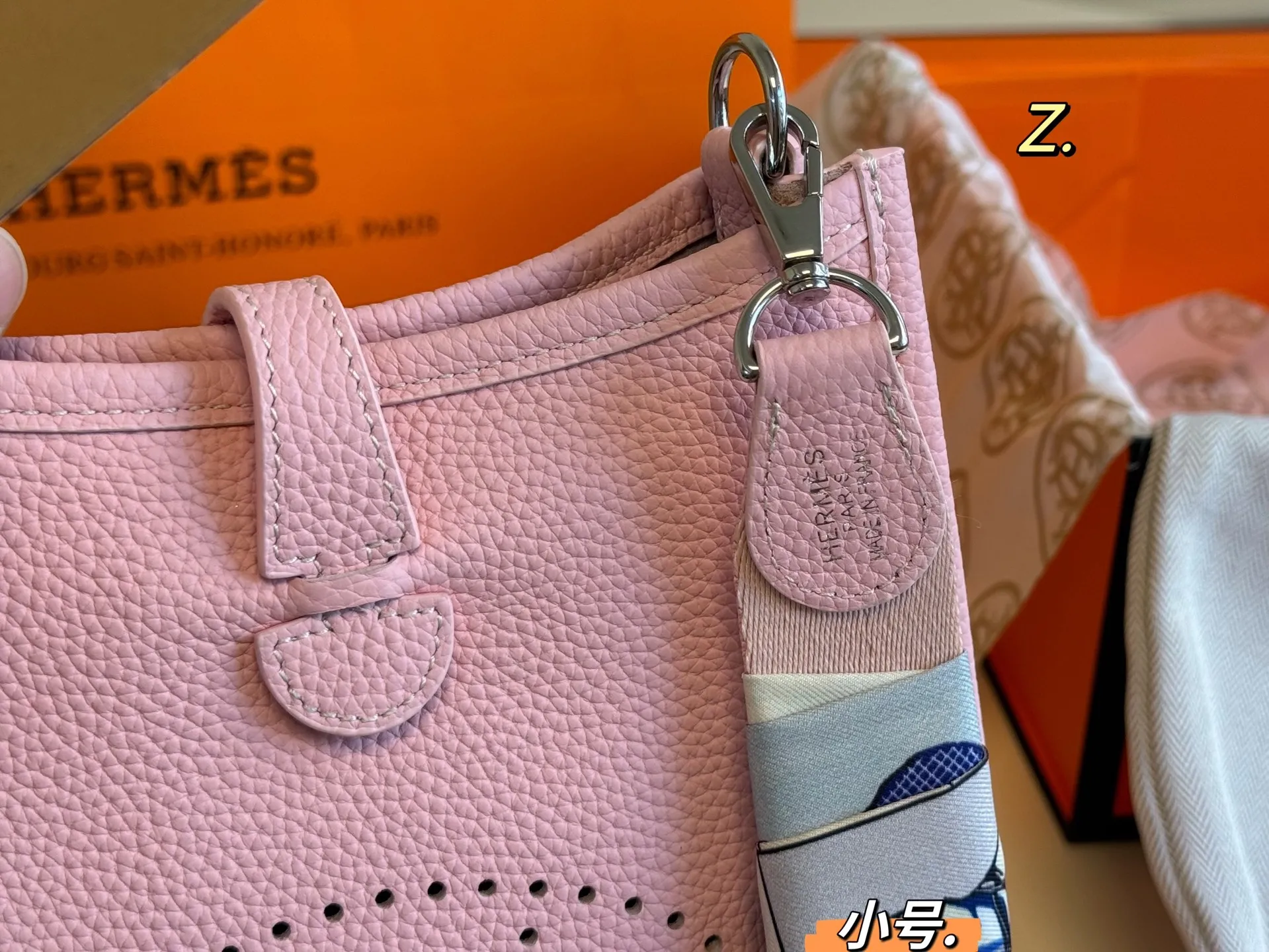 Herm??s Evelyne TPM Mauve Sylvestre Clemence Palladium Hardware - 图片 7