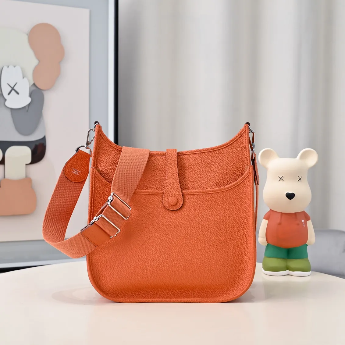 Herm??s Evelyne TPM Orange Minium Clemence Gold Hardware - 图片 4