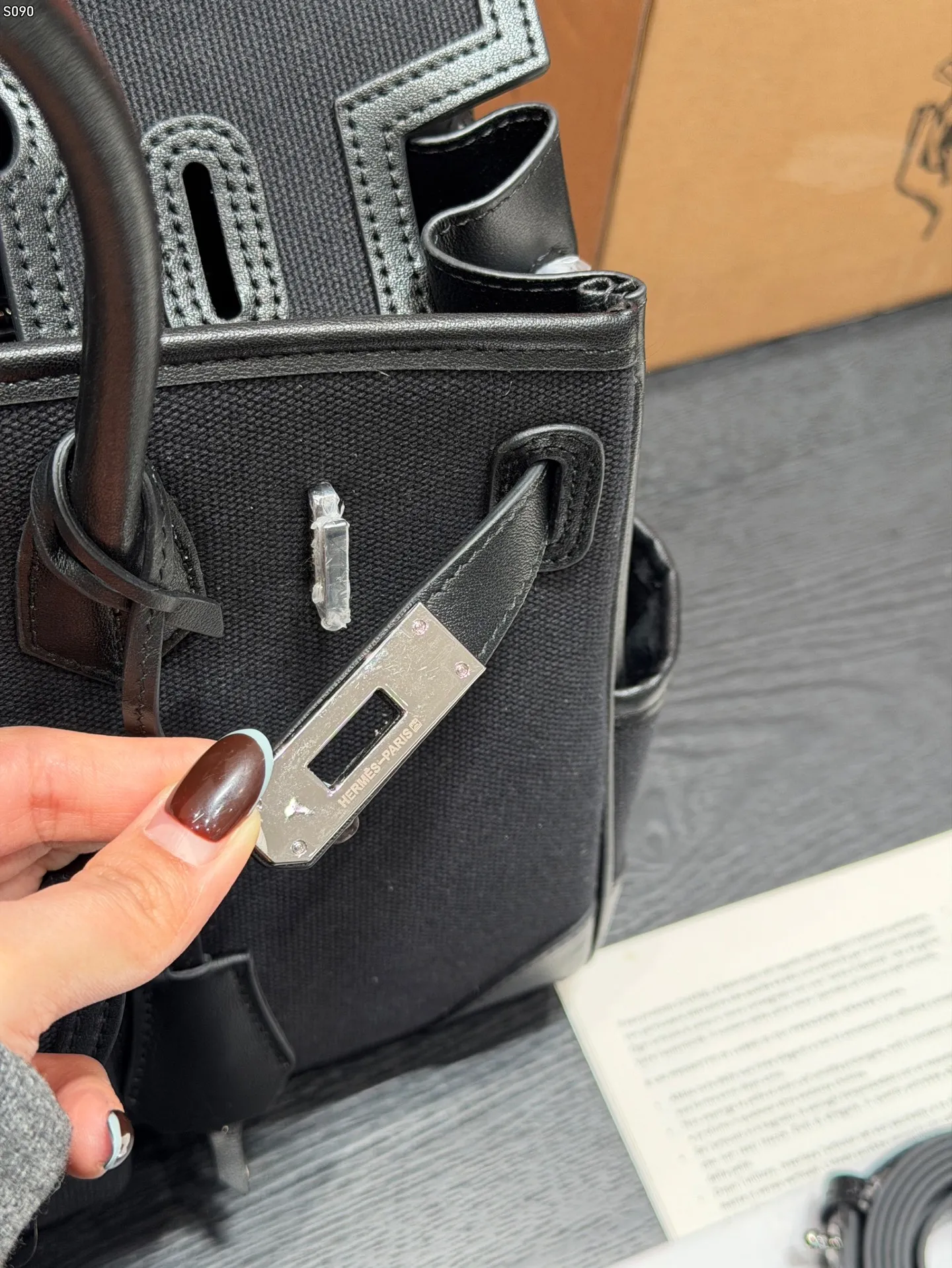 Herm??s Birkin 25 Cargo Black Toile Goeland and Black Swift Palladium Hardware - 图片 9