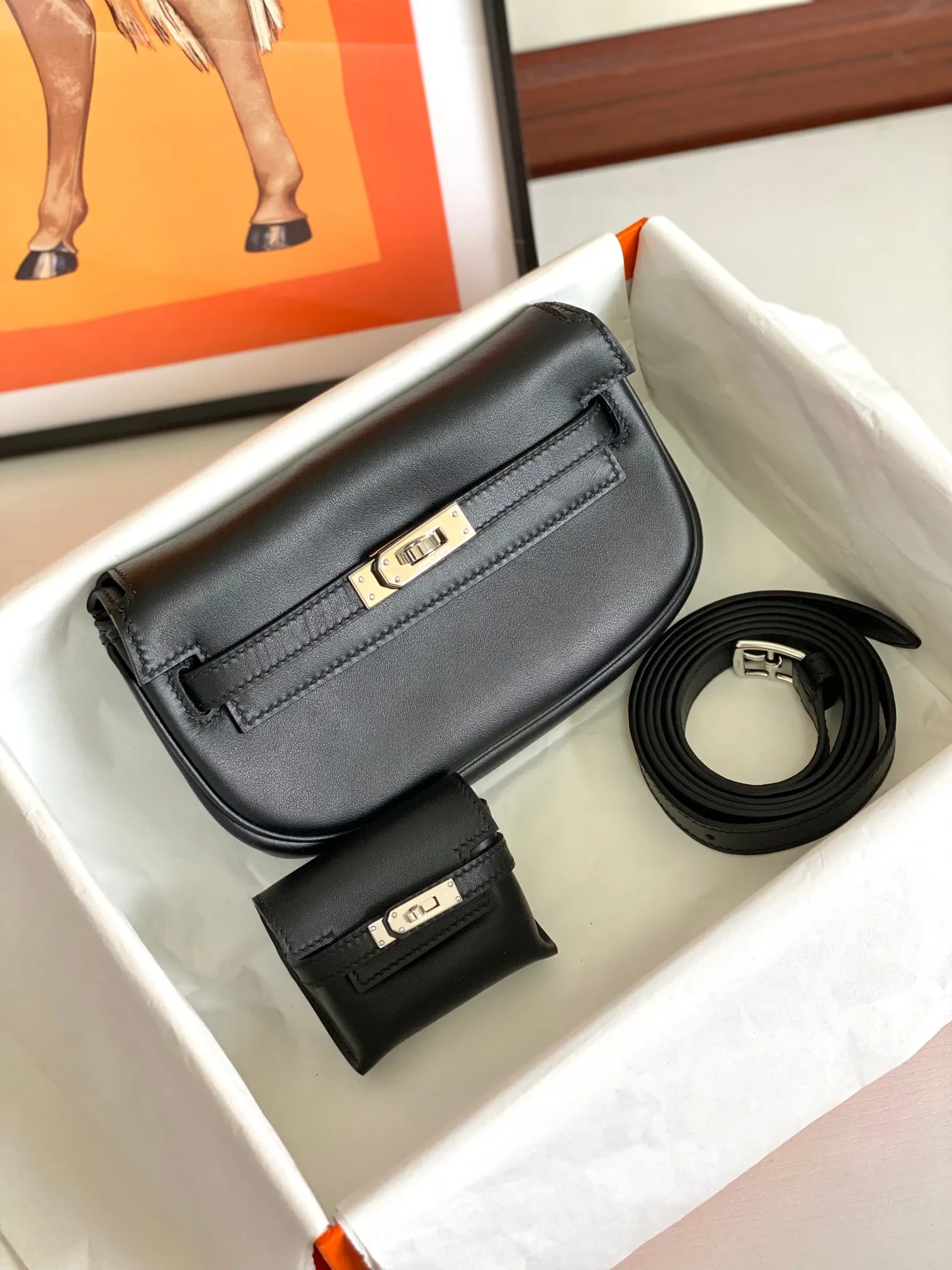 Herm??s Kelly Moove Black Swift Palladium Hardware - 图片 2