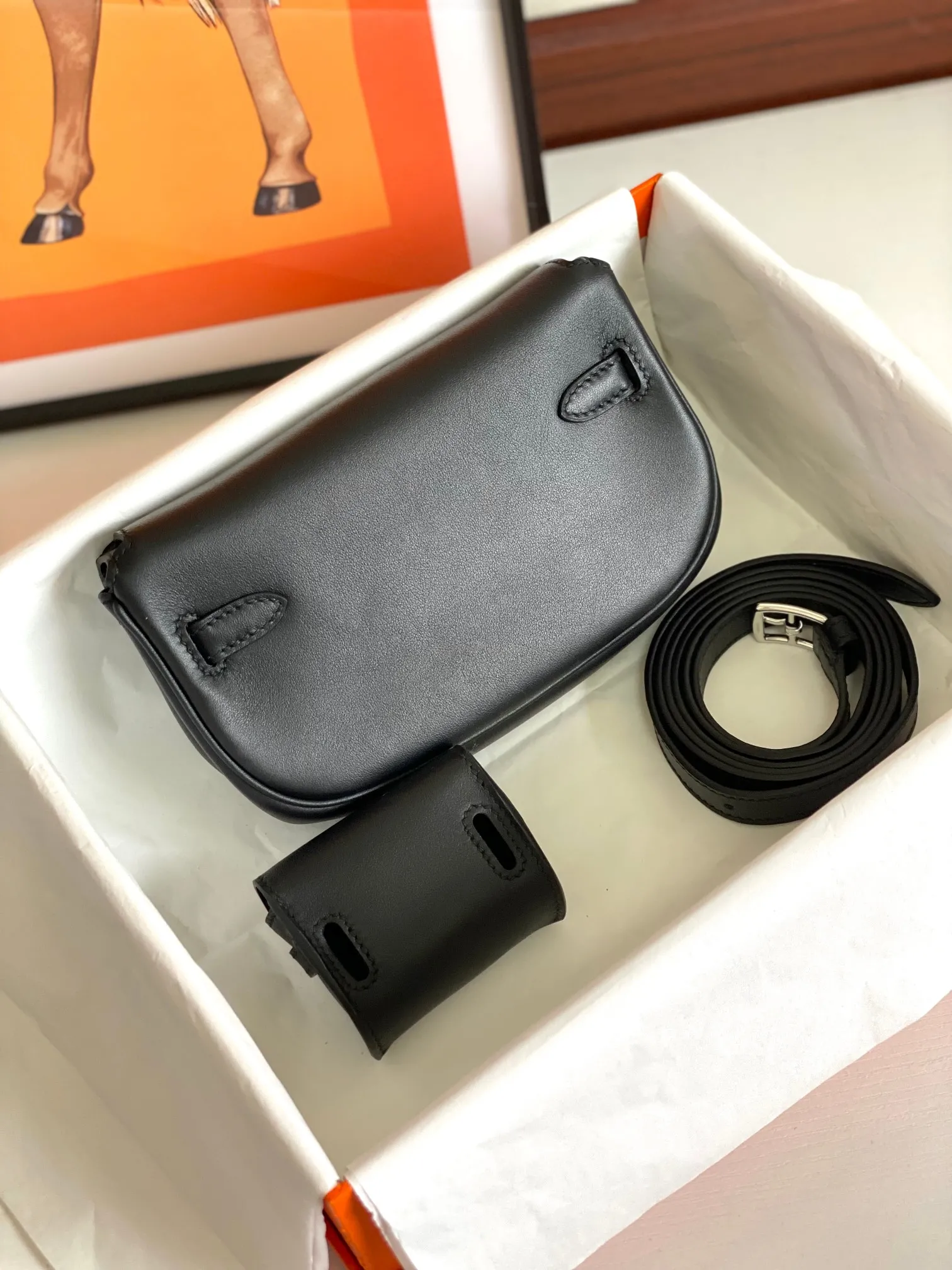 Herm??s Kelly Moove Black Swift Palladium Hardware - 图片 3