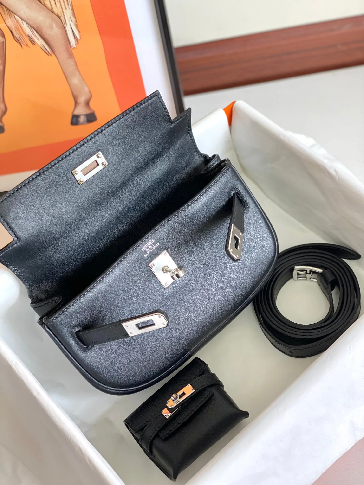Herm??s Kelly Moove Black Swift Palladium Hardware - 图片 9