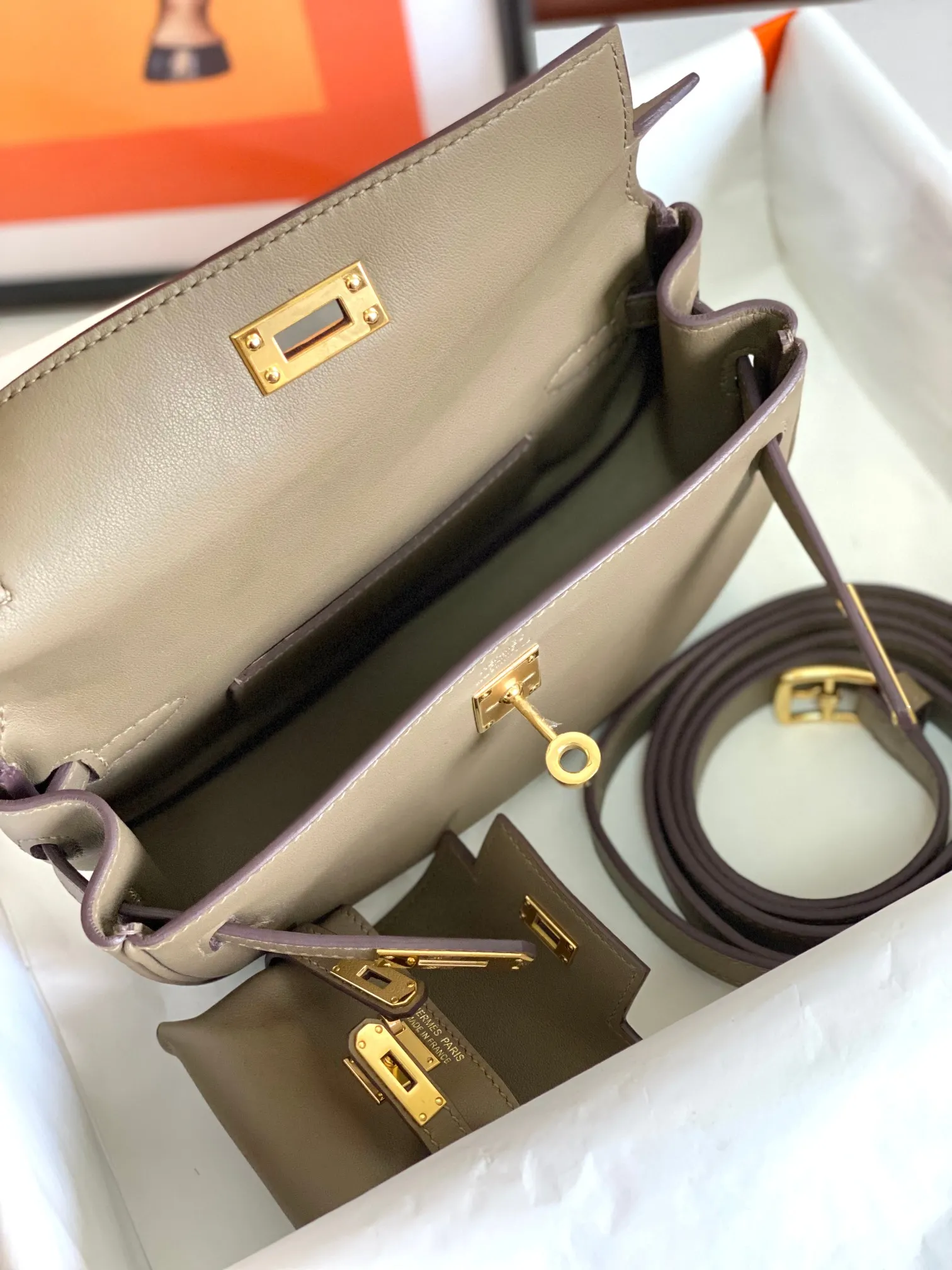 Herm??s Kelly Moove Etoupe Swift Gold Hardware - 图片 8