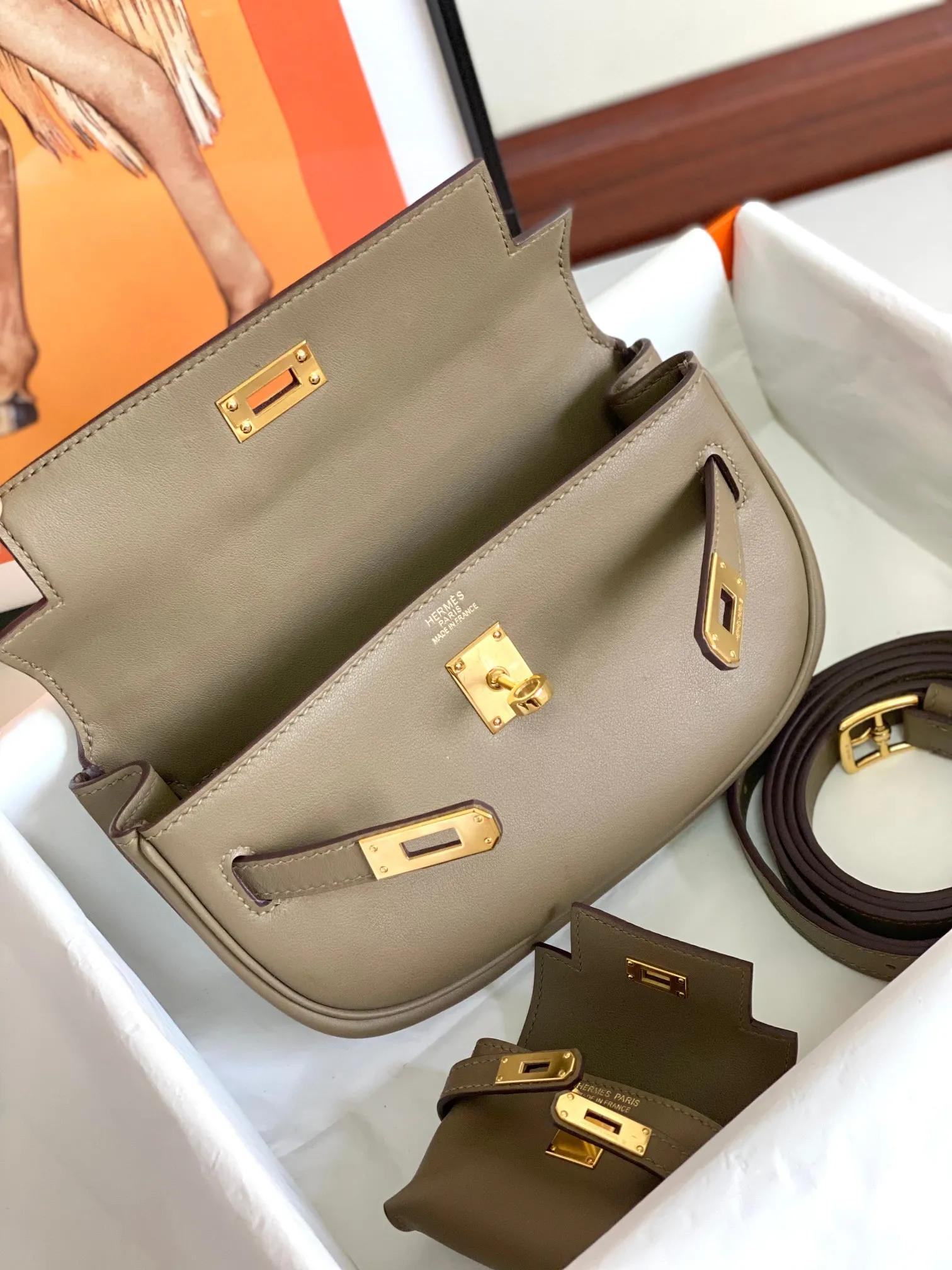 Herm??s Kelly Moove Etoupe Swift Gold Hardware - 图片 9