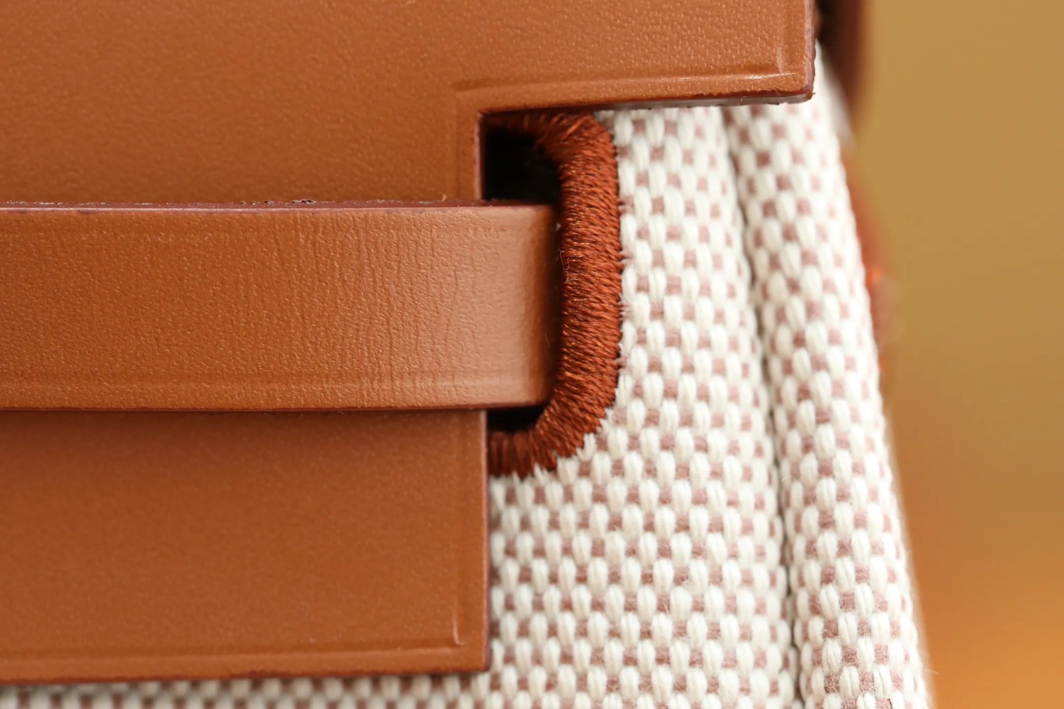 Herm??s Herbag Zip 20 Mini Ecru and Beige Toile H Canvas and Fauve Vache Hunter Gold Hardware - 图片 7