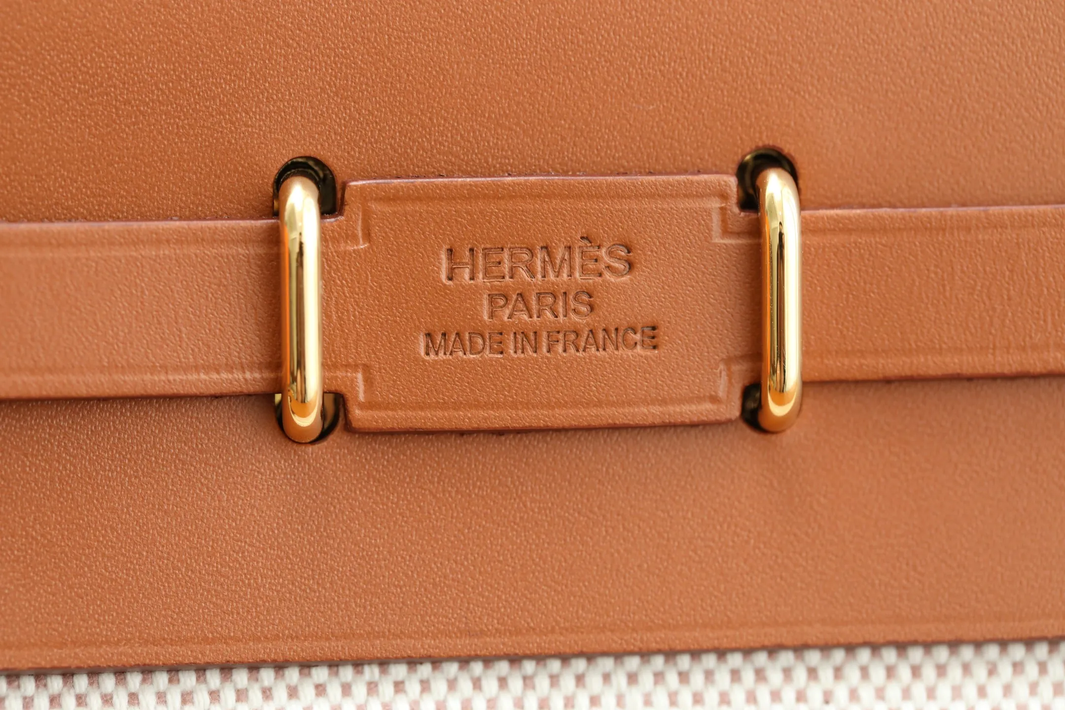Herm??s Herbag Zip 20 Mini Ecru and Beige Toile H Canvas and Fauve Vache Hunter Gold Hardware - 图片 9