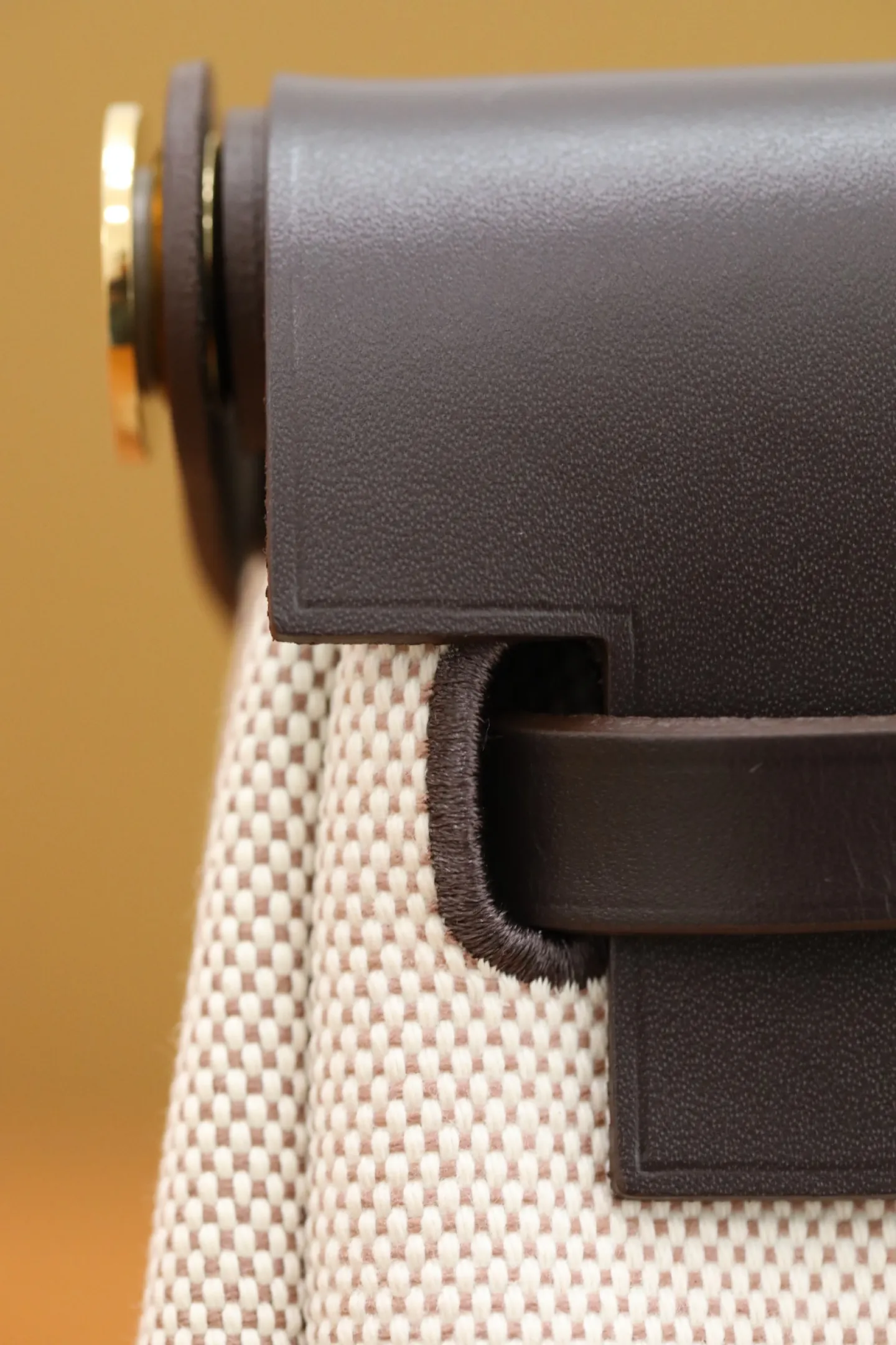 Herm??s Herbag Zip 20 Mini Ecru and Beige Toile H Canvas and Ebene Vache Hunter Palladium Hardware - 图片 6