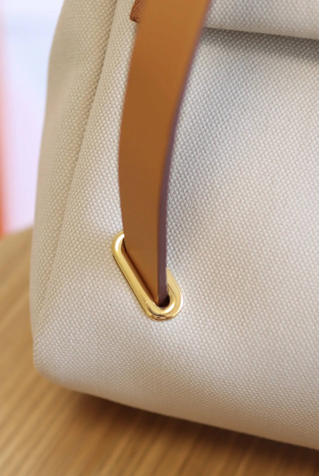 Herm??s Herbag Zip PM 31 Beton Toile H & Fauve Vache Hunter Gold Hardware - 图片 5