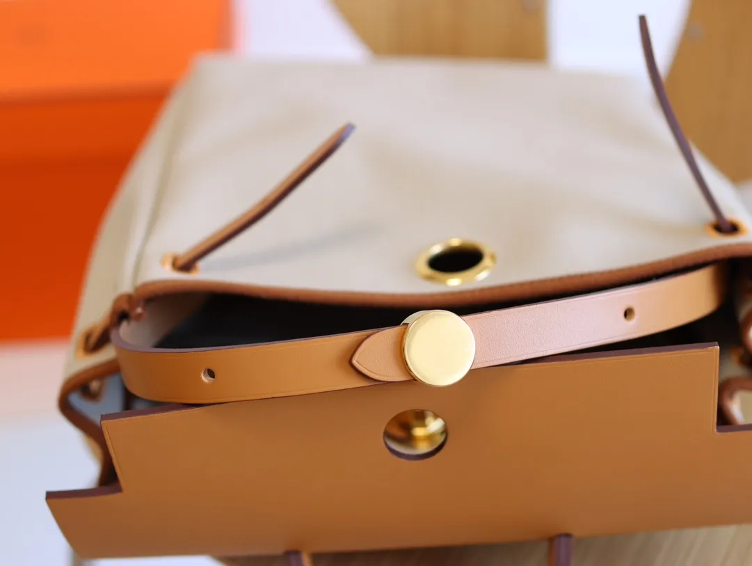 Herm??s Herbag Zip PM 31 Beton Toile H & Fauve Vache Hunter Gold Hardware - 图片 9