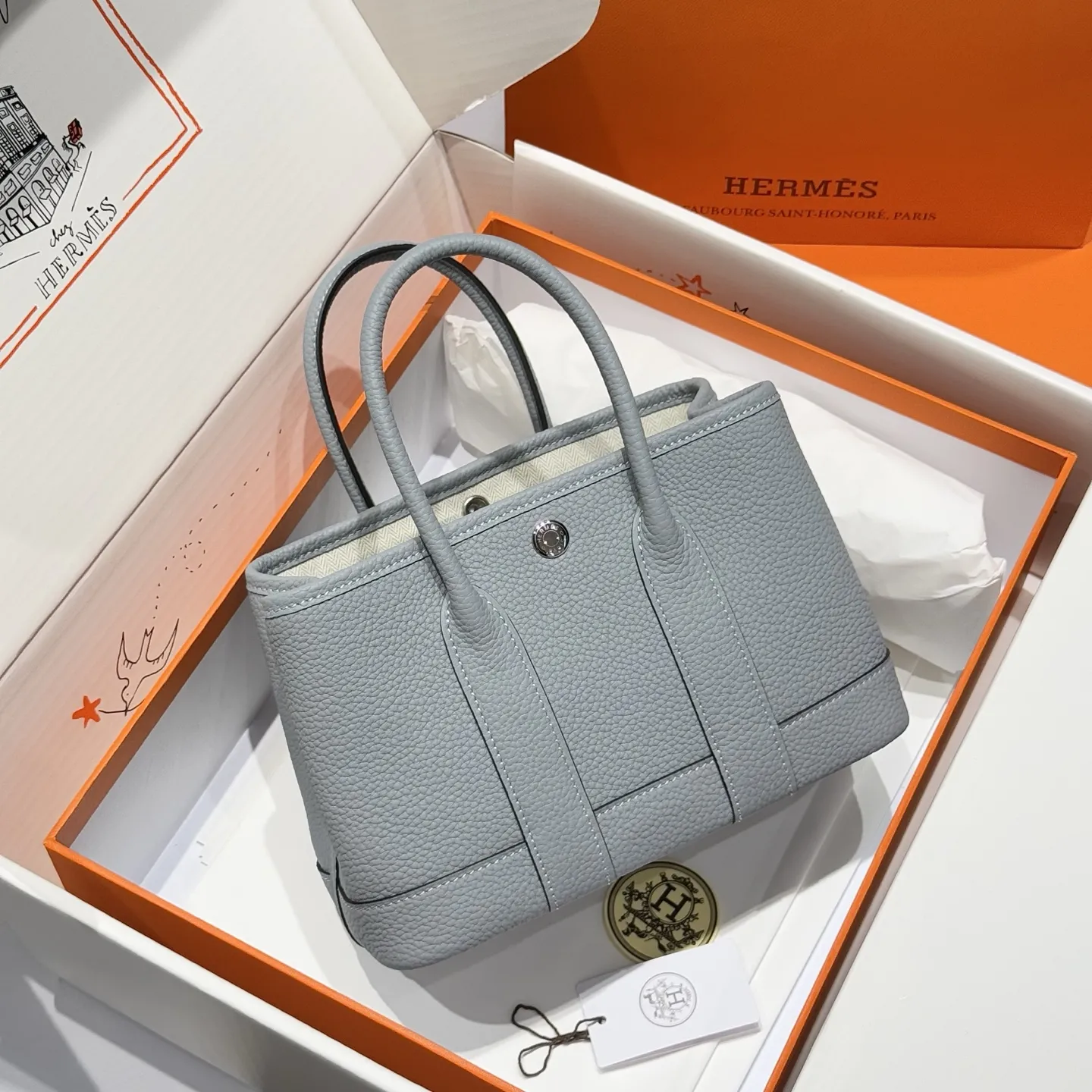 Alternative view of Hermes Garden Party 23 Mini Bag Negonda Calfskin Silver