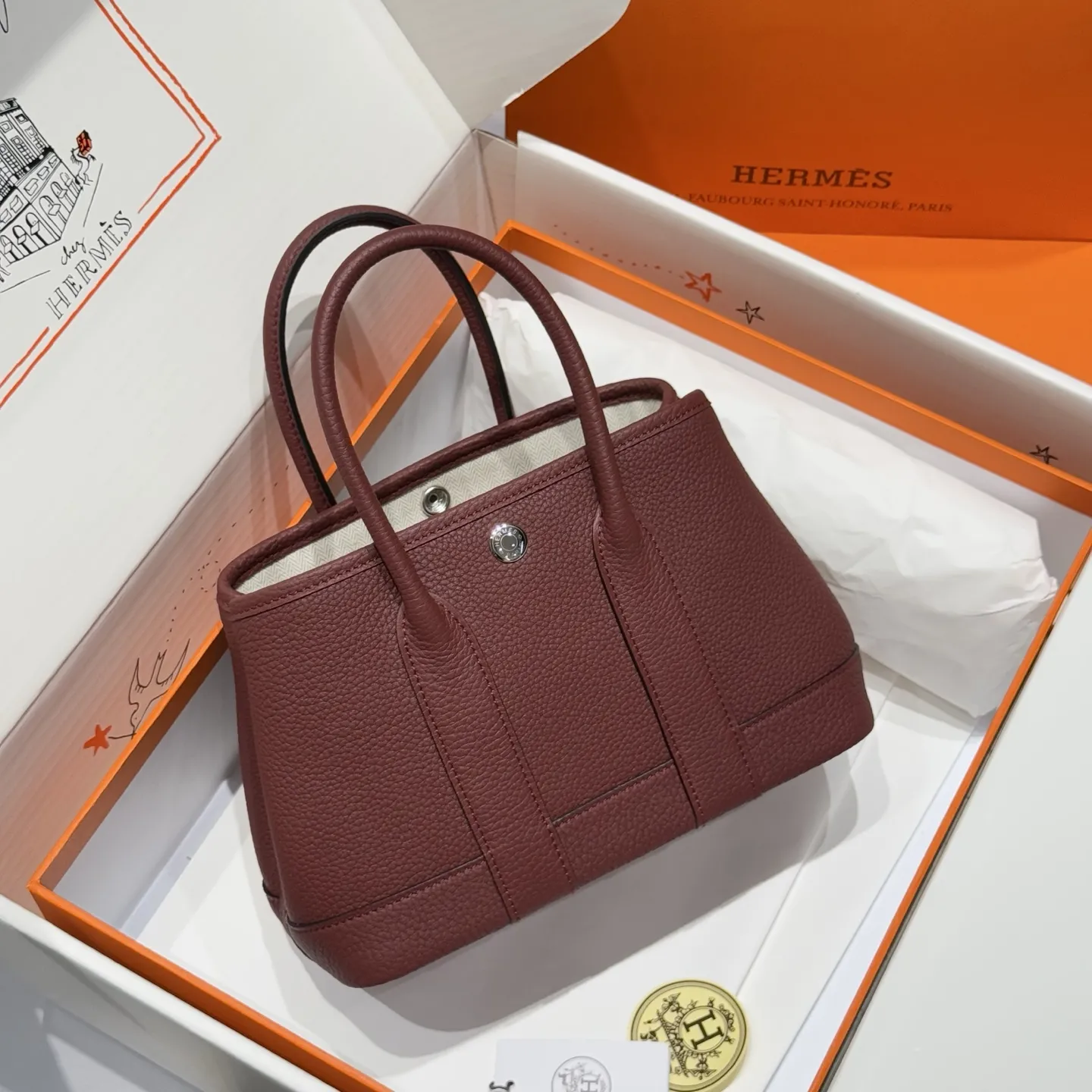 Alternative view of Hermes Garden Party 23 Mini Bag Negonda Calfskin Silver H086422CK55