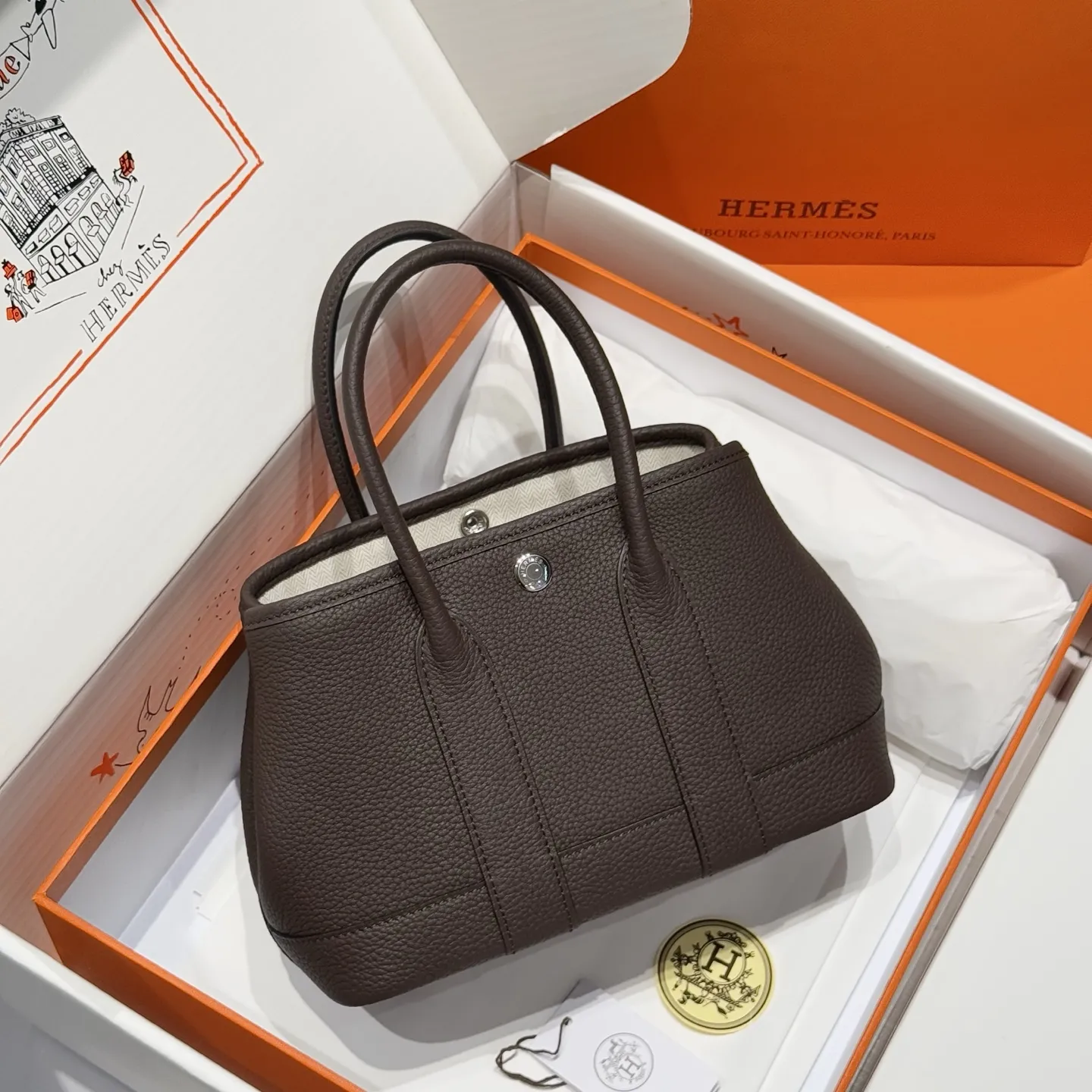 Alternative view of Hermes Garden Party 23 Mini Bag Negonda Calfskin Silver H086729CK47