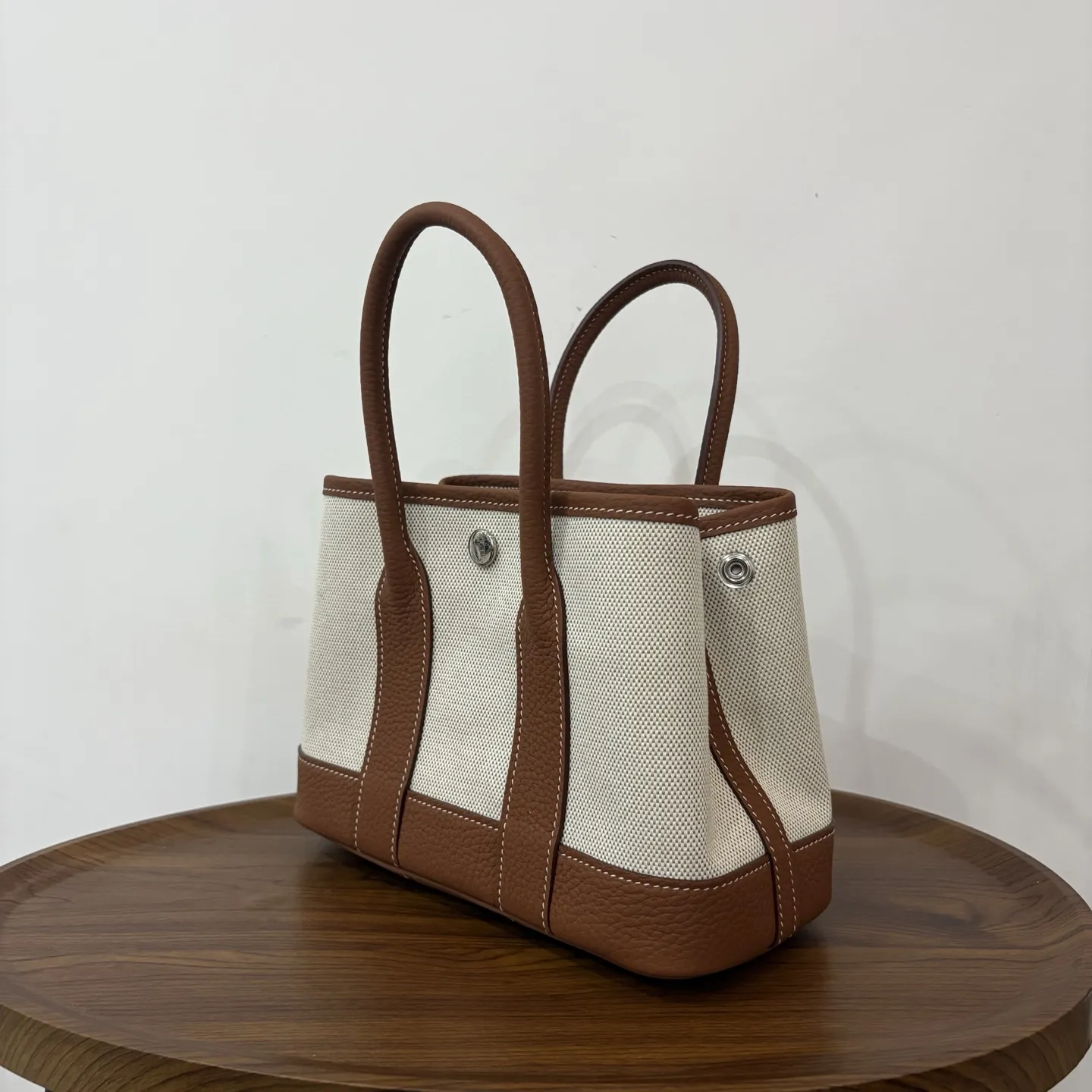 Hermes Garden Party 23 Mini Bag Canvas And Negonda Calfskin Silver H086418CKAM - Image 4