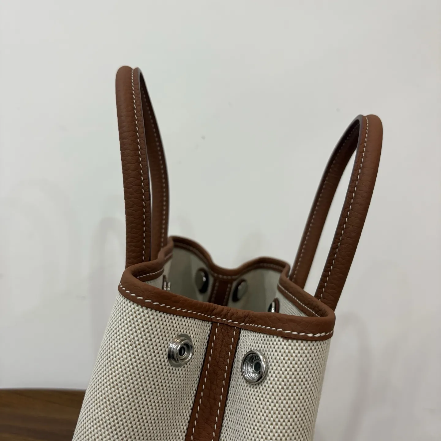 Hermes Garden Party 23 Mini Bag Canvas And Negonda Calfskin Silver H086418CKAM - Image 7
