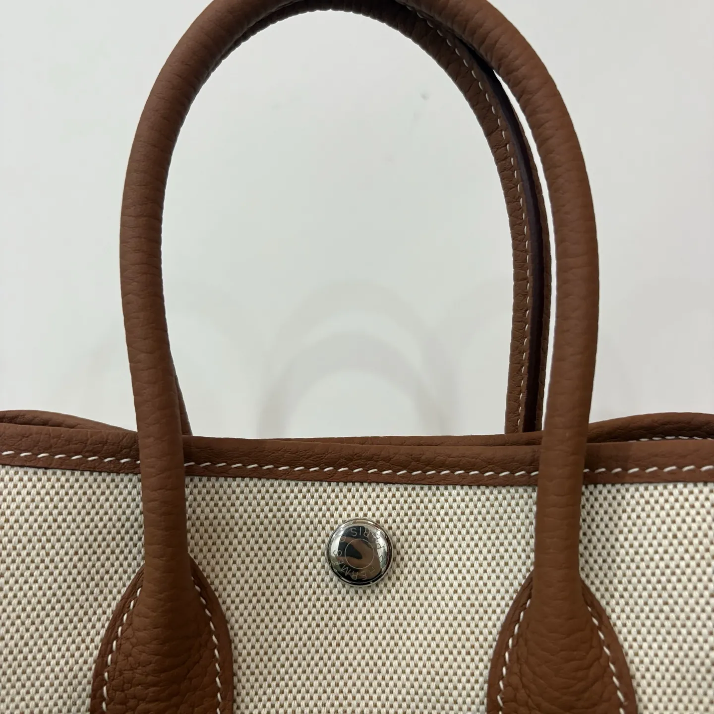 Hermes Garden Party 23 Mini Bag Canvas And Negonda Calfskin Silver H086418CKAM - Image 9