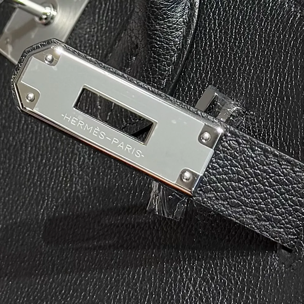 Hermes Shoulder Birkin 29 Pre-Owned Bag Swift Leather Ebony Color - Image 7