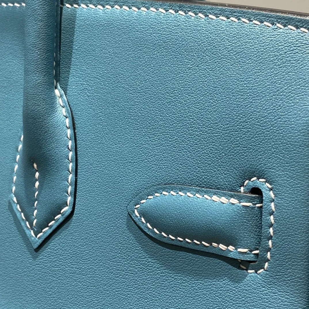 Hermes Shoulder Birkin 29 Pre-Owned Bag Swift Leather Blue - Image 8