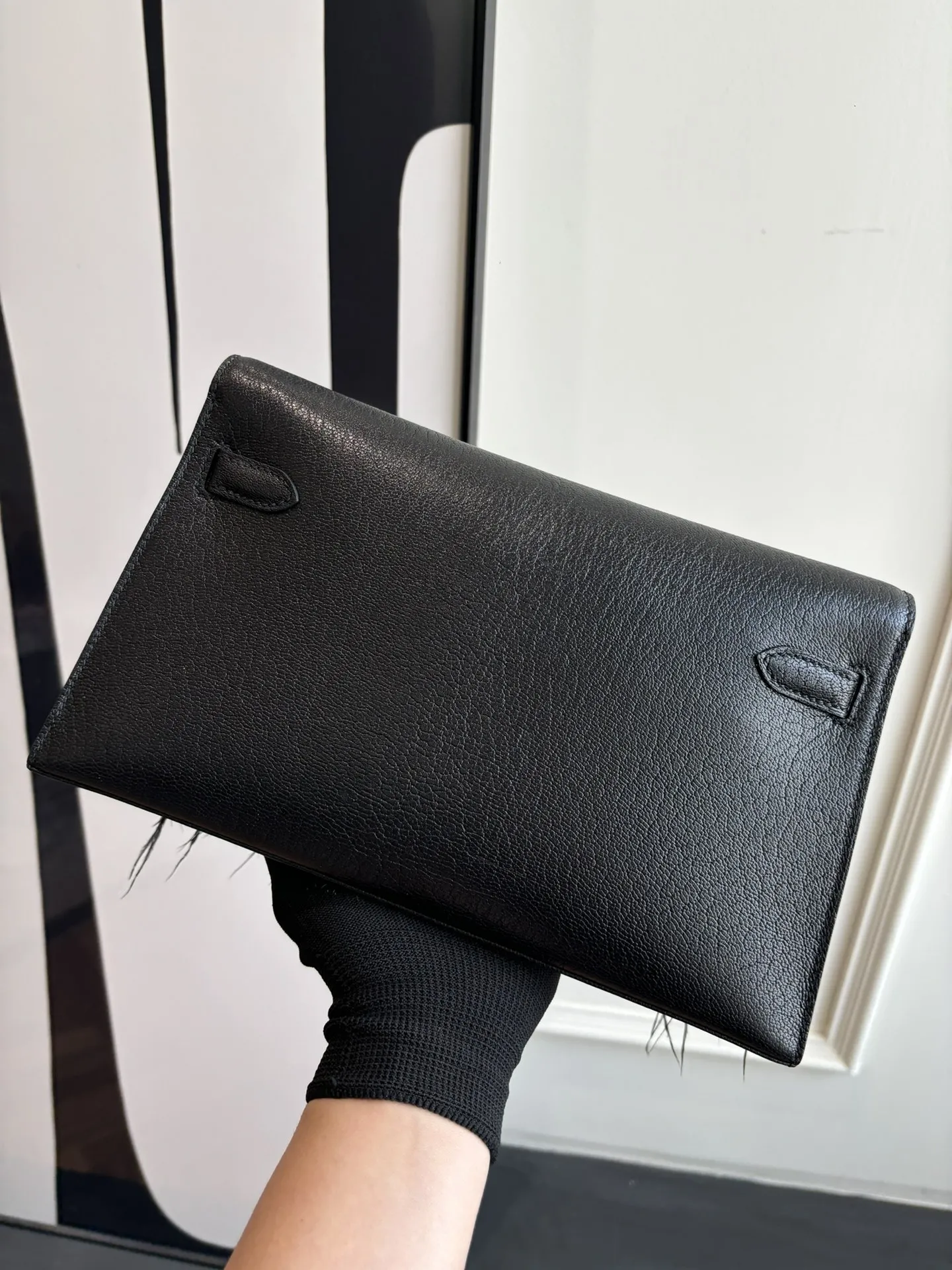 Herm??s Kelly Elan Foile Chevre Chamkila and Ostrich Feather Palladium Hardware - 图片 5