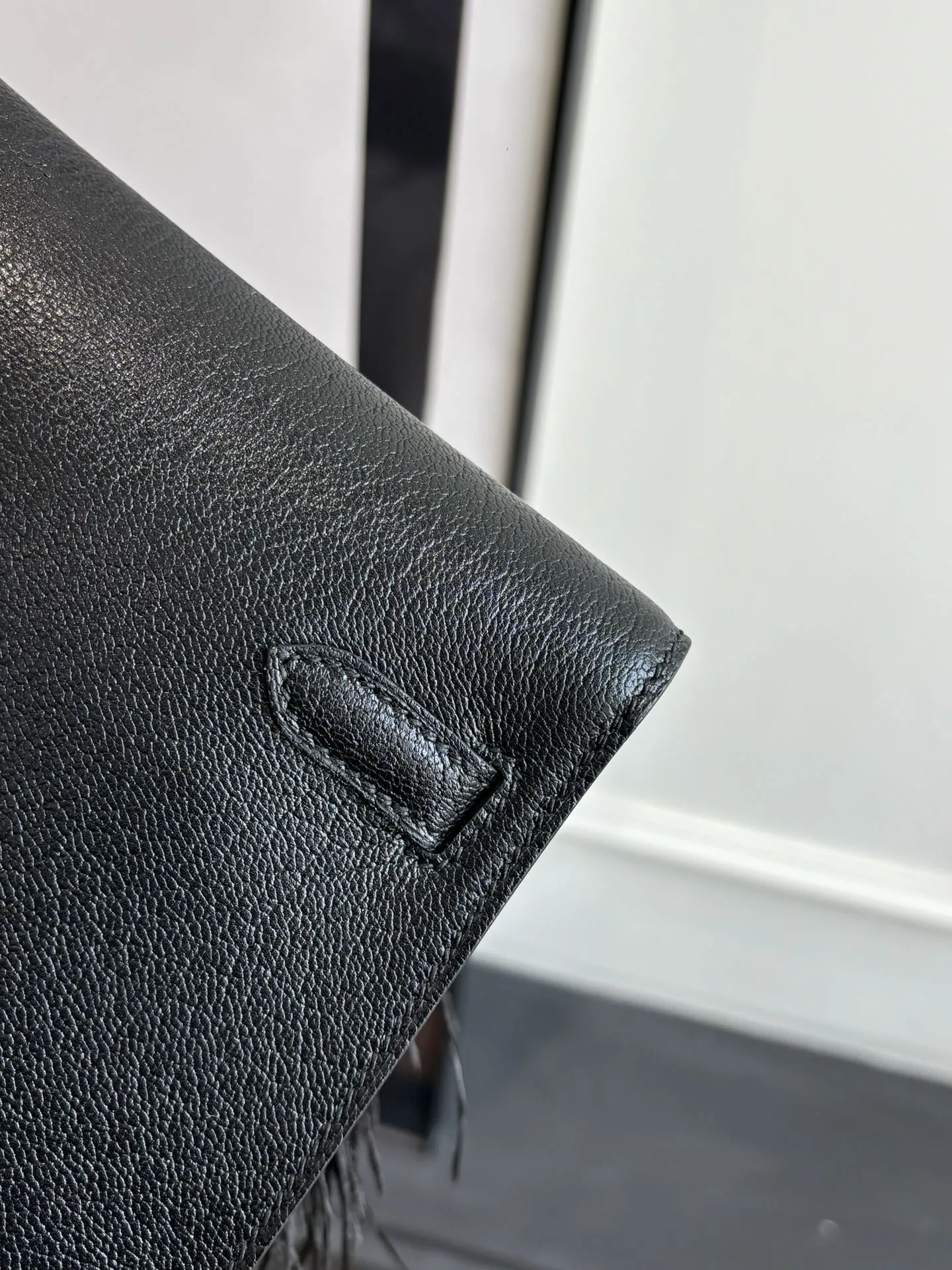 Herm??s Kelly Elan Foile Chevre Chamkila and Ostrich Feather Palladium Hardware - 图片 6