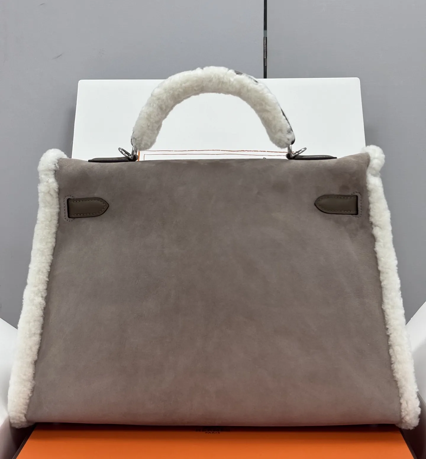 Herm??s Teddy Kelly 20 Gris Caillou and Etoupe Swift Palladium Hardware - 图片 3