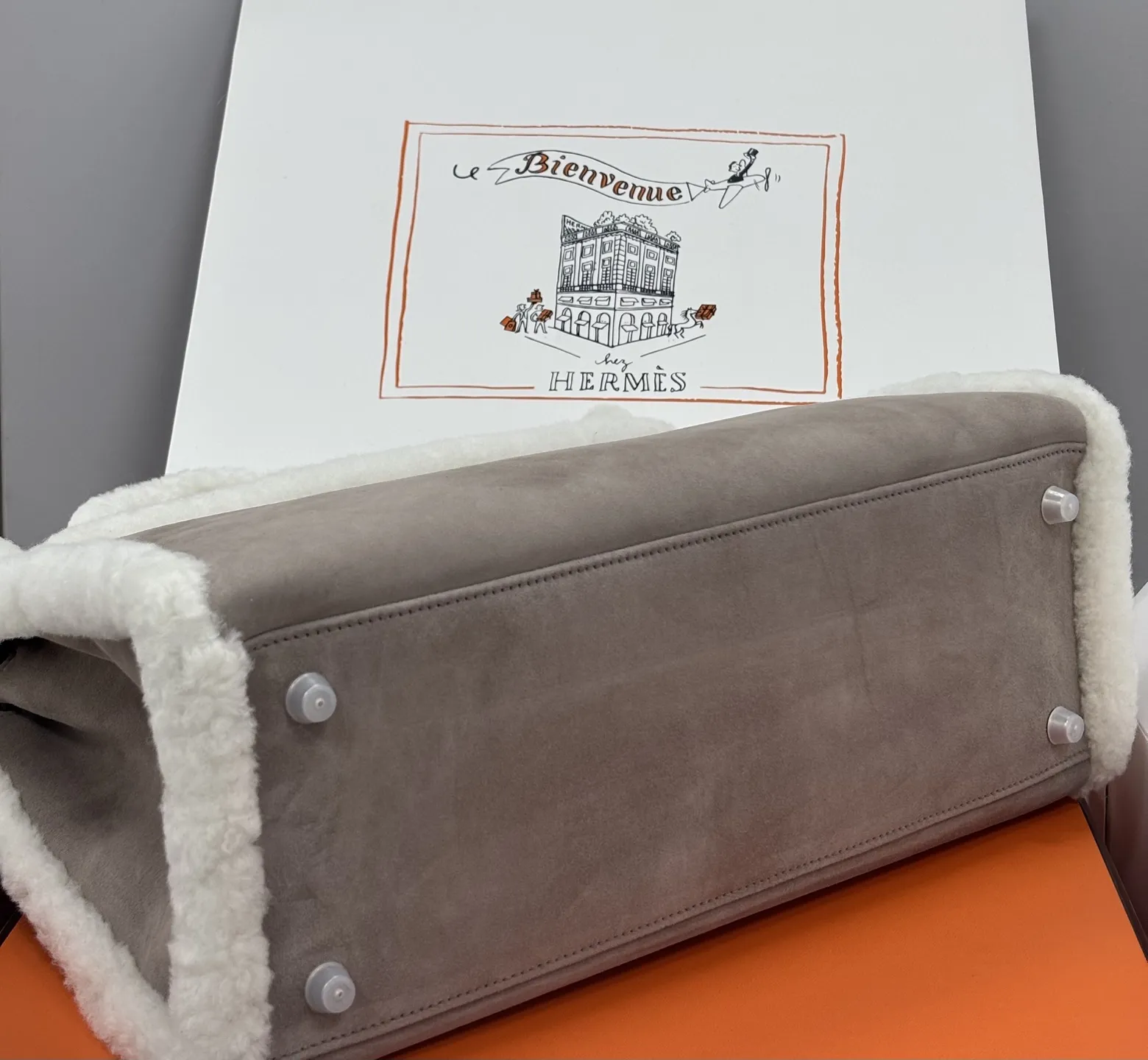 Herm??s Teddy Kelly 20 Gris Caillou and Etoupe Swift Palladium Hardware - 图片 5